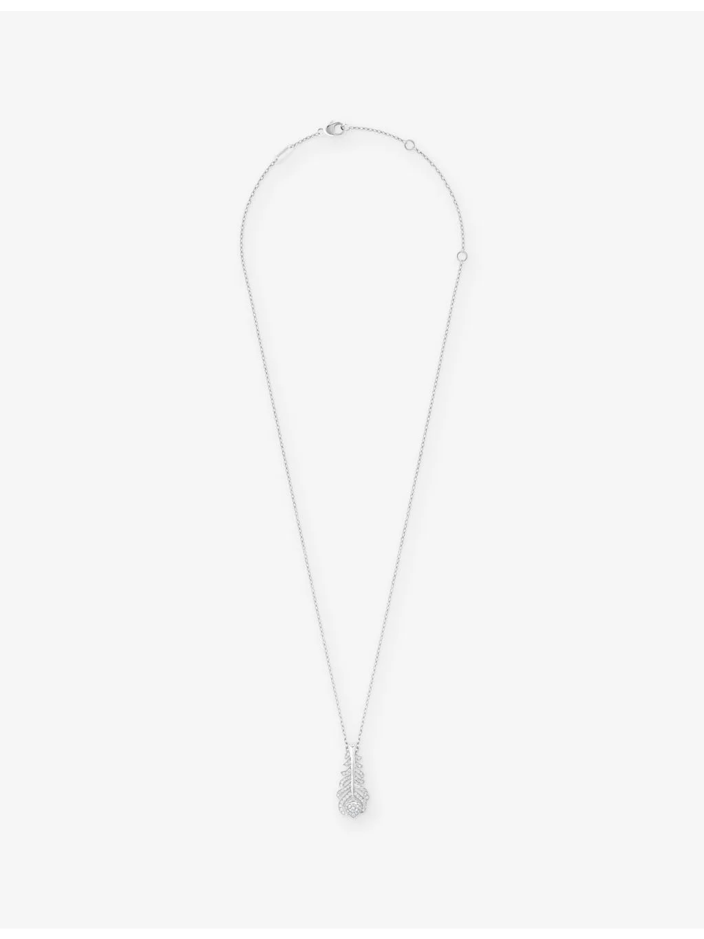 Plume de Paon 18ct White Gold And 0.37ct Diamond Pendant Necklace - 1