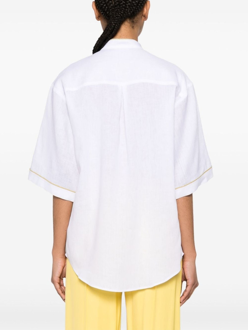 beaded-trim chambray shirt 4