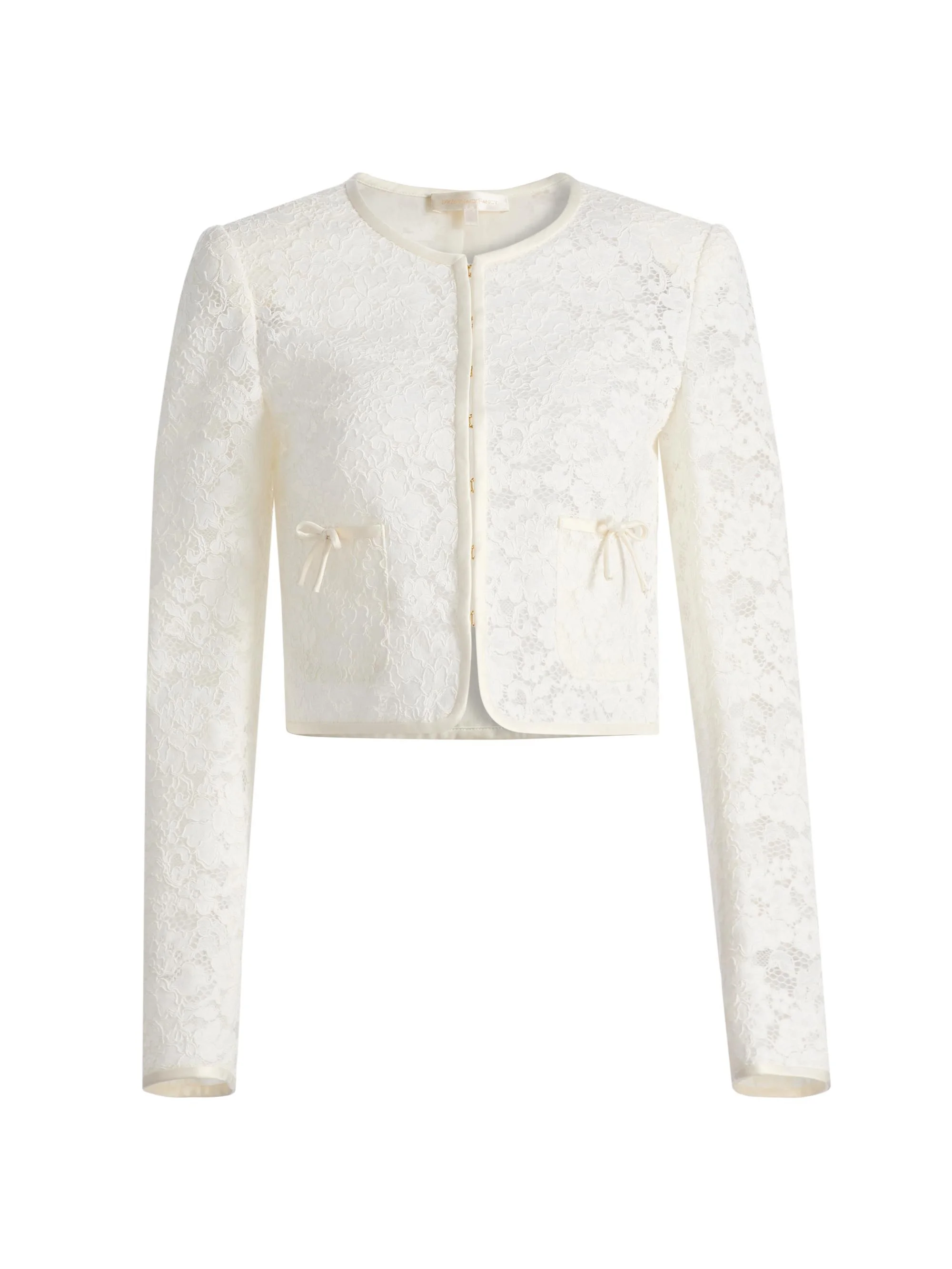 Women's Junetta Floral Lace Crop Jacket - Ivory - 1