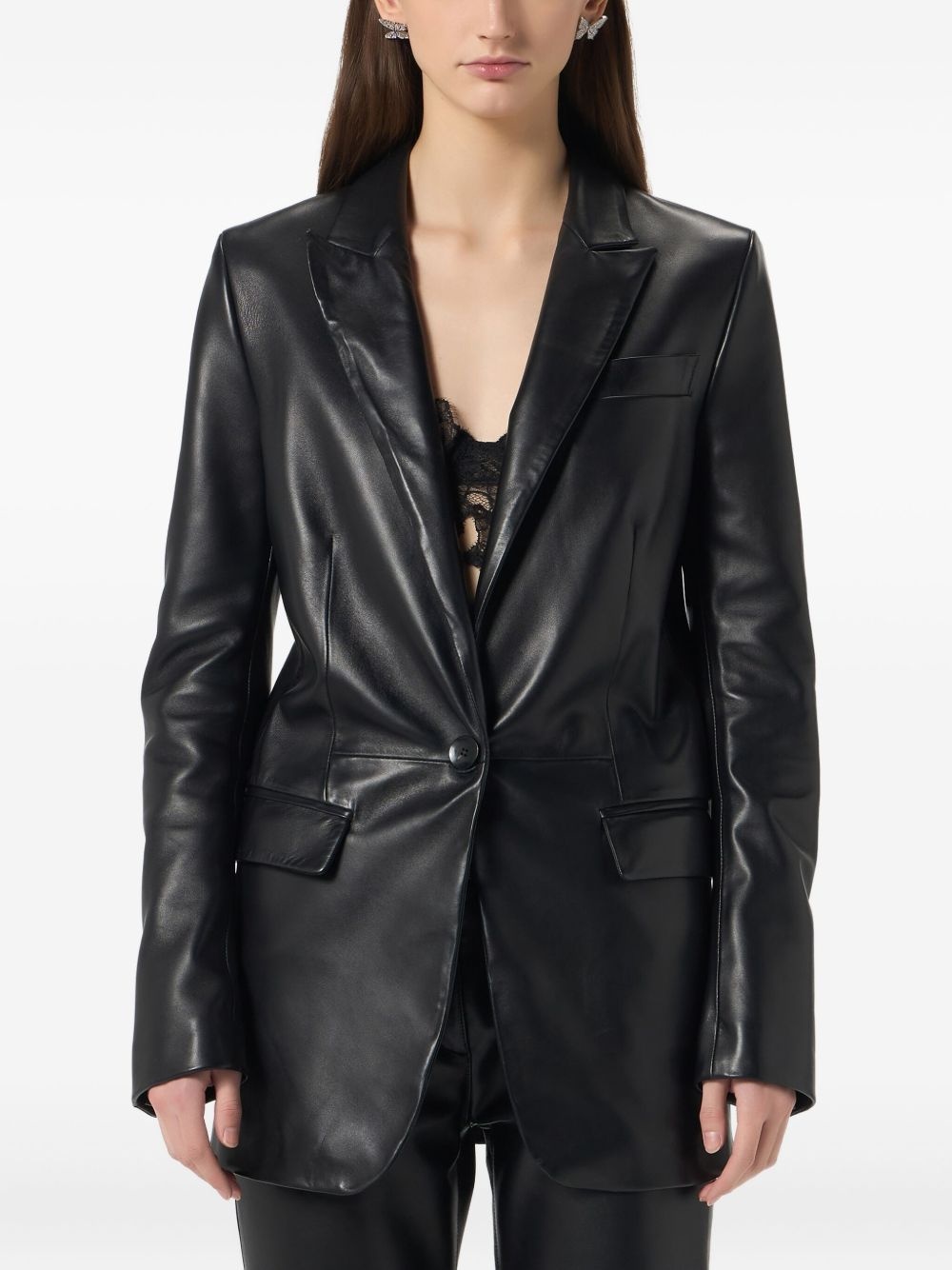 leather blazer - 3