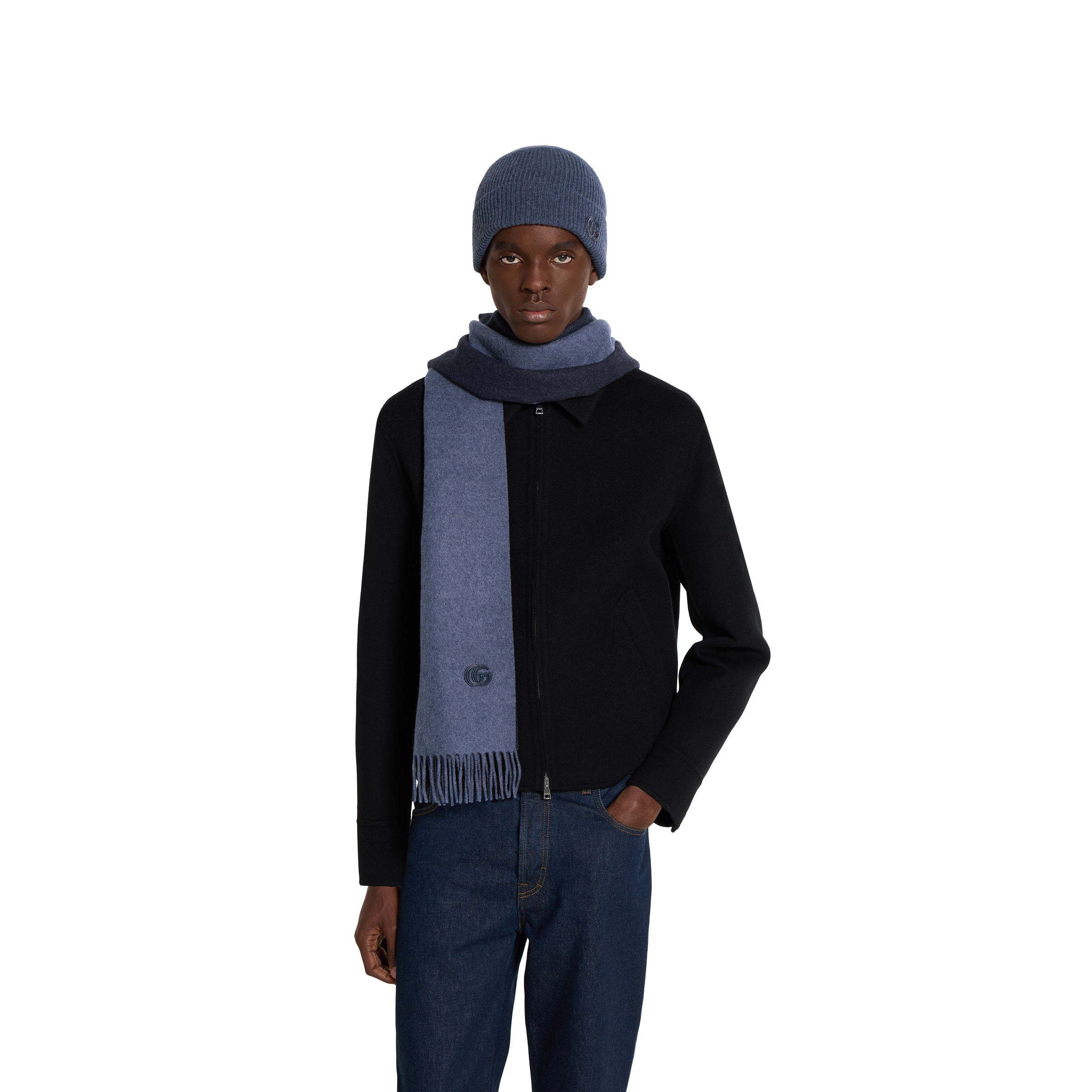 Cashmere scarf with patch - 3