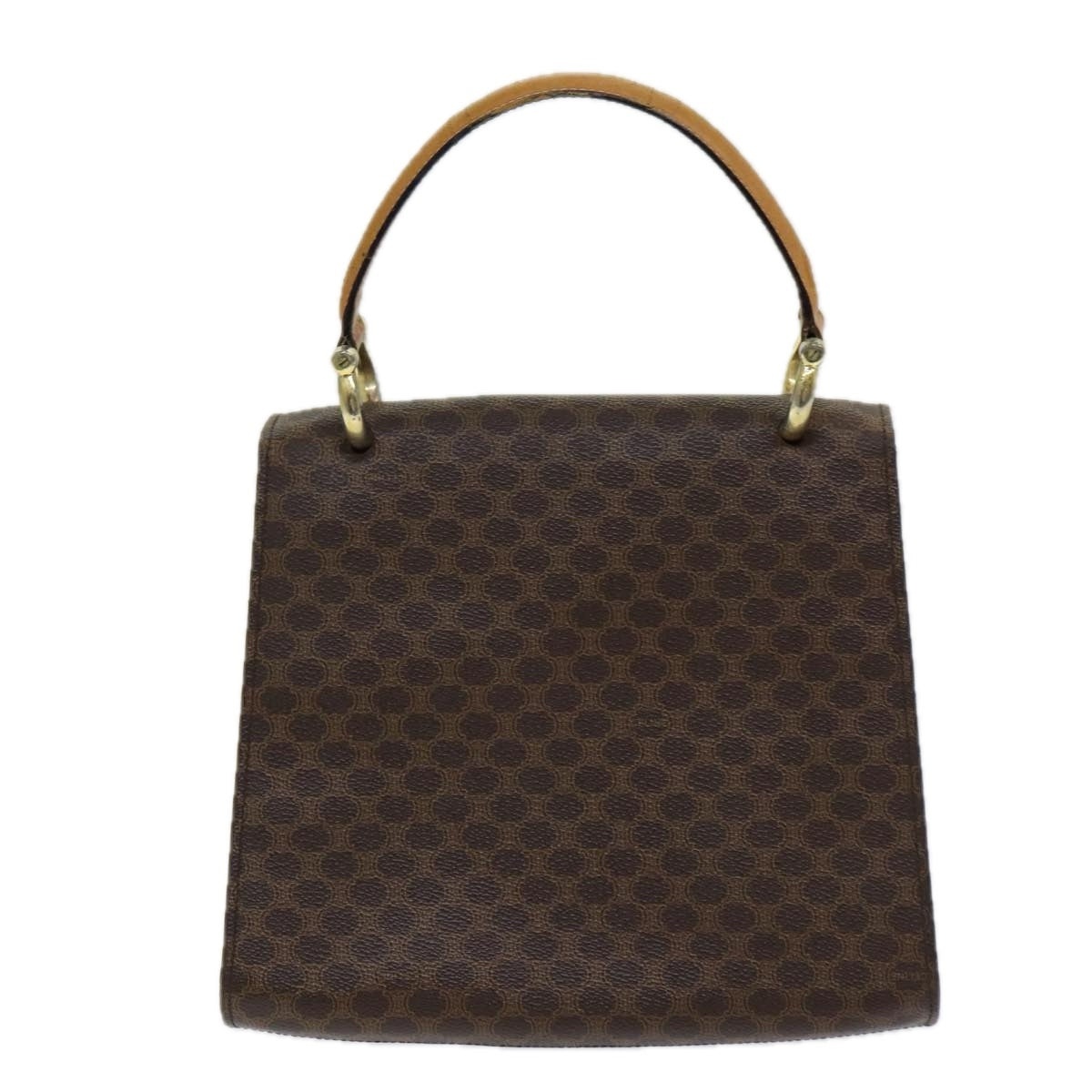 CELINE Macadam Canvas Hand Bag Pvc Leather Brown Gold - 2