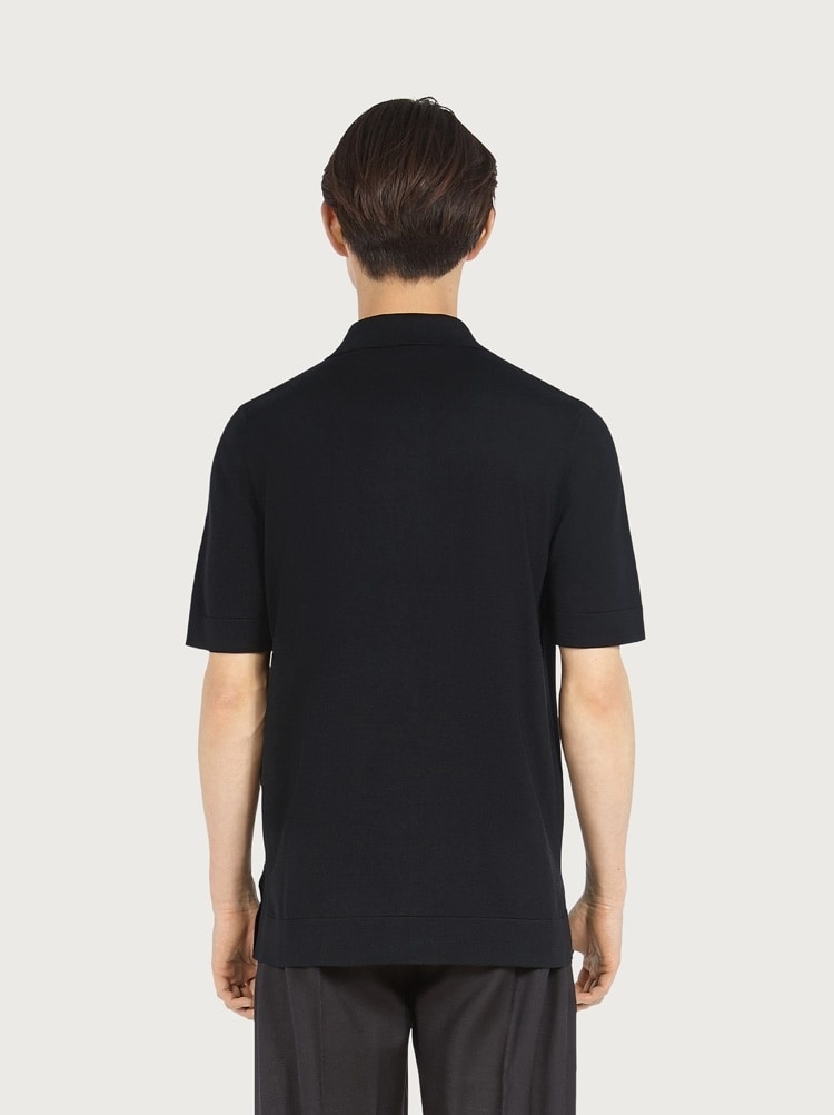 SILK AND COTTON POLO - 3