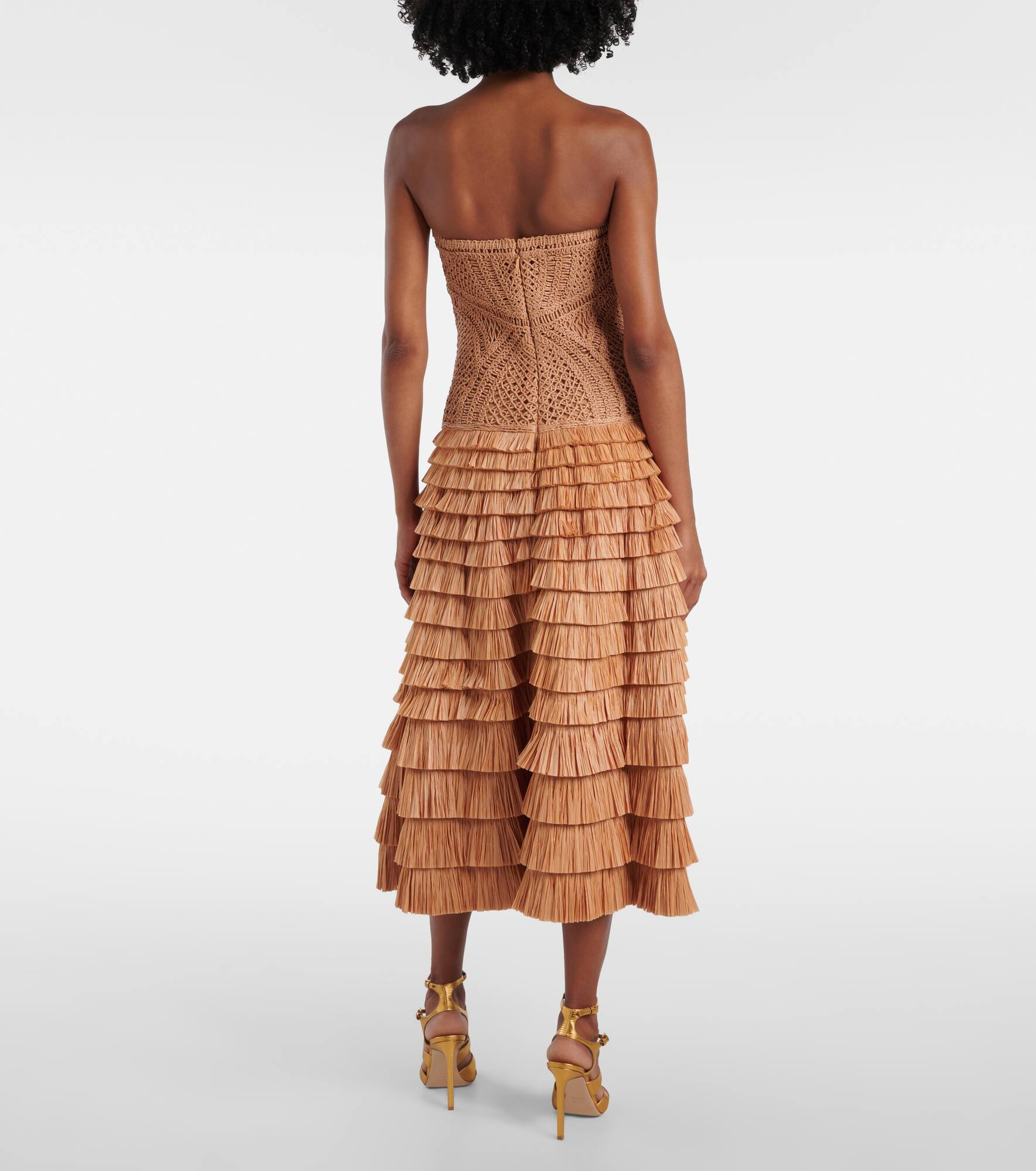 Santana raffia-blend bustier dress - 3