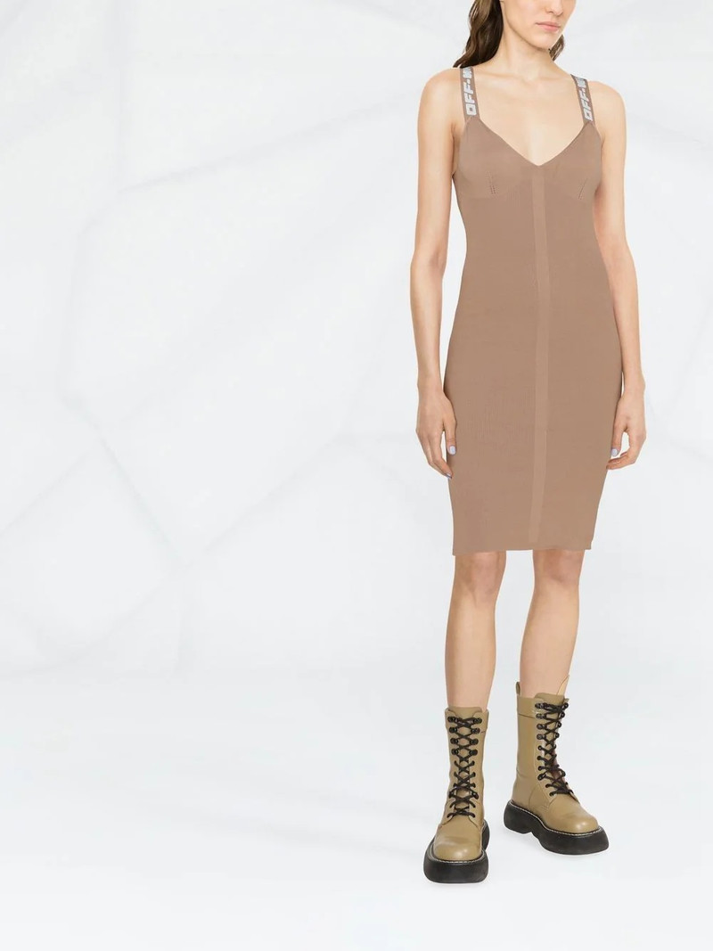 Off-White logo strap bodycon dress outlook
