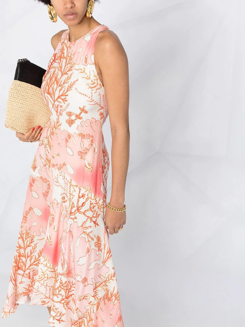tropical print sleeveless dress 3