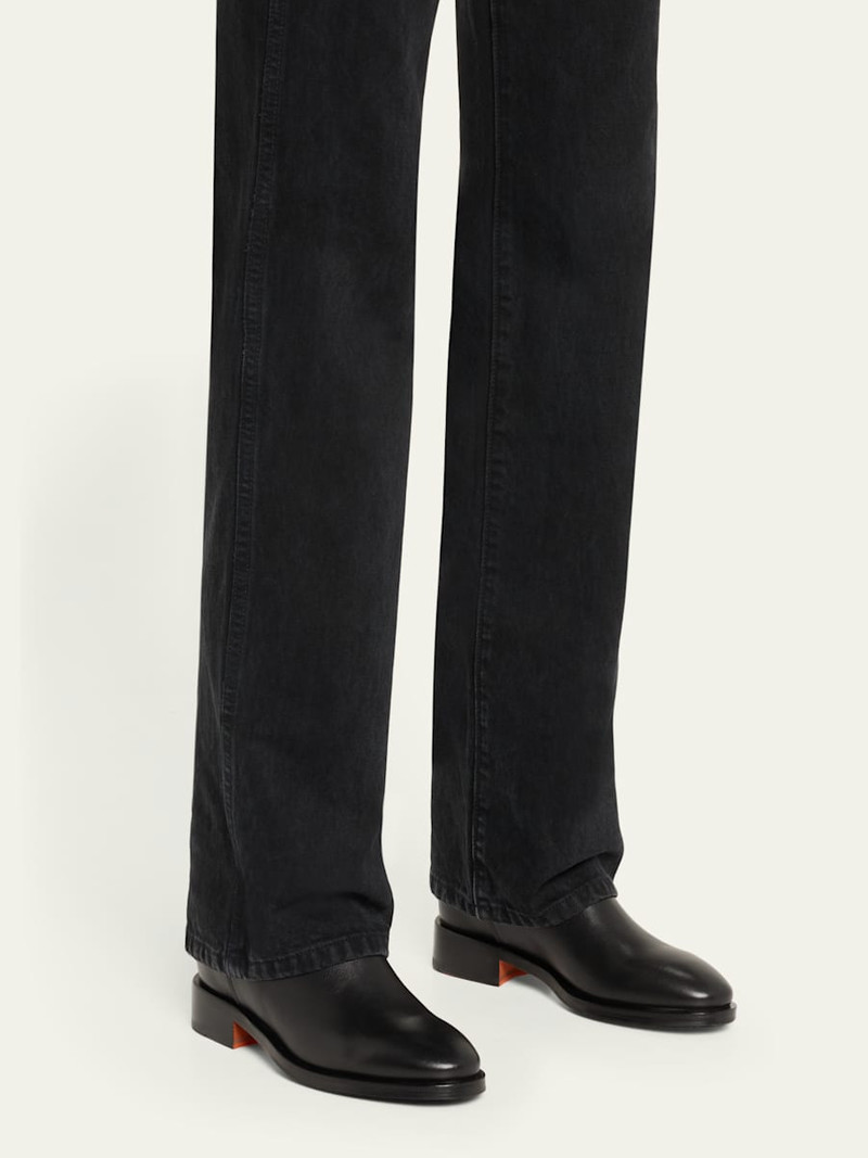 Santoni Fleeces Leather Mid Boots outlook