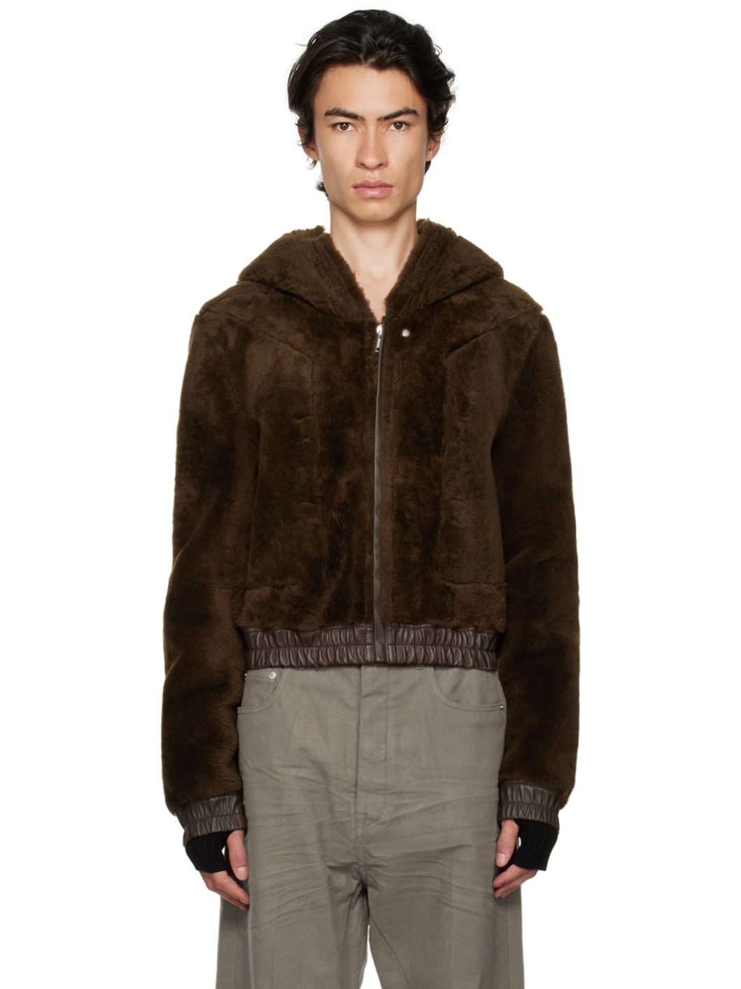 Brown Edfu Shearling Jacket - 1