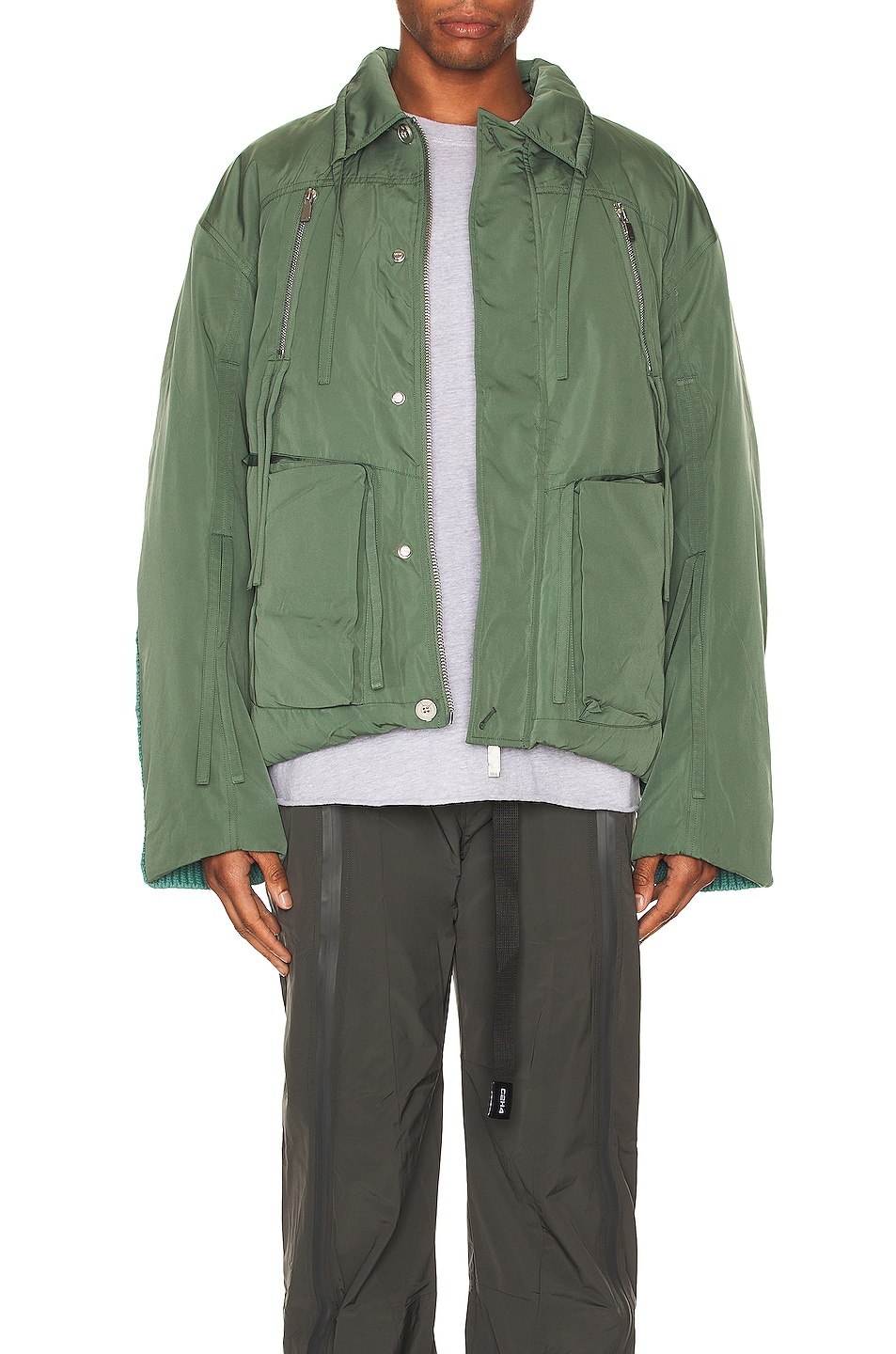 Contrast Knitted Flight Jacket - 4