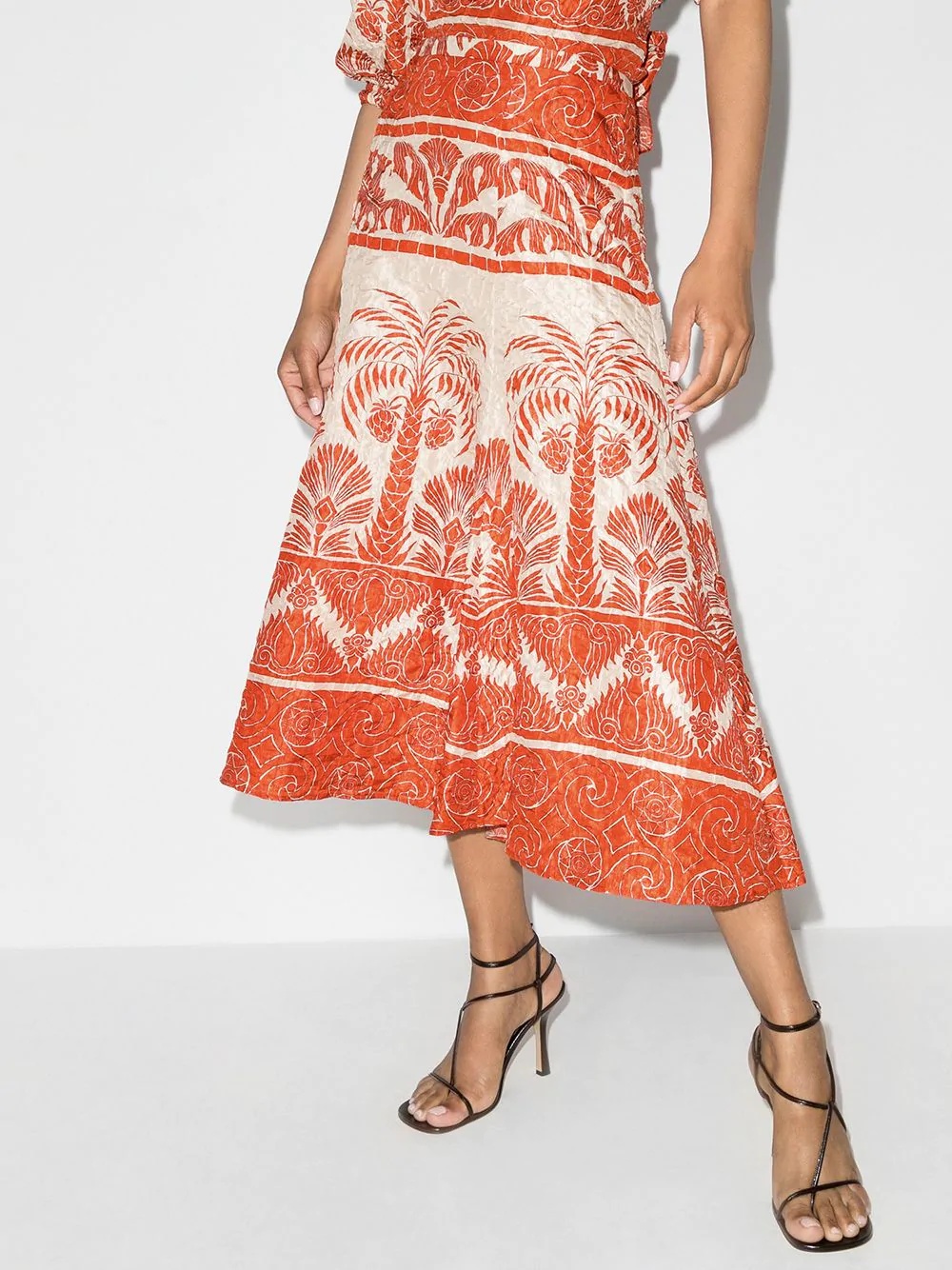 Palm To Nadube pleated midi skirt - 2