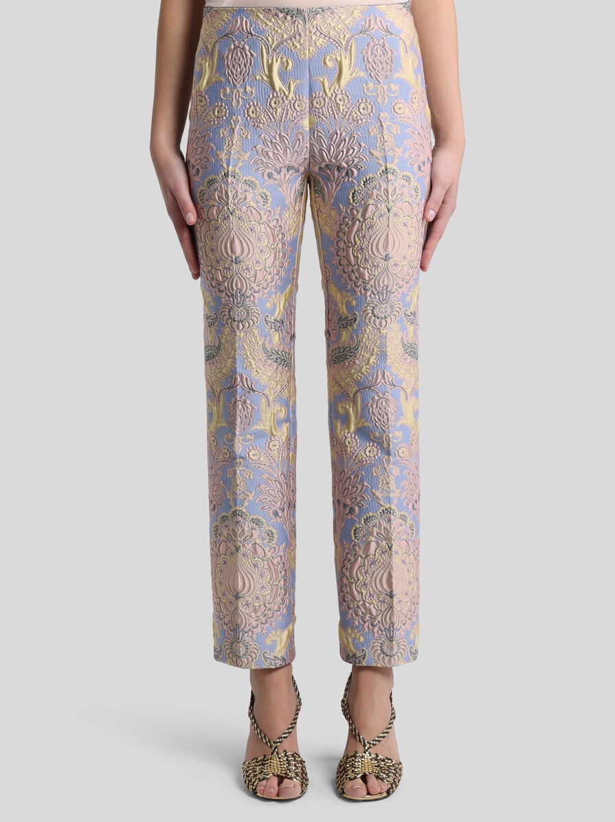 FLORAL JACQUARD TROUSERS - 2