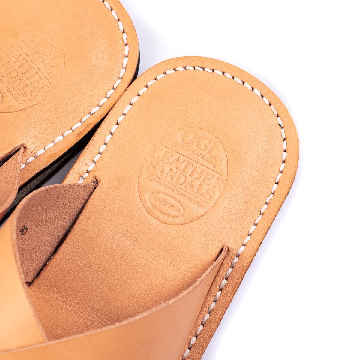 OGL-DRSOLE-CROSS-NAT OGL X Dr. Sole Leather Cross Sandals - Natural - 7