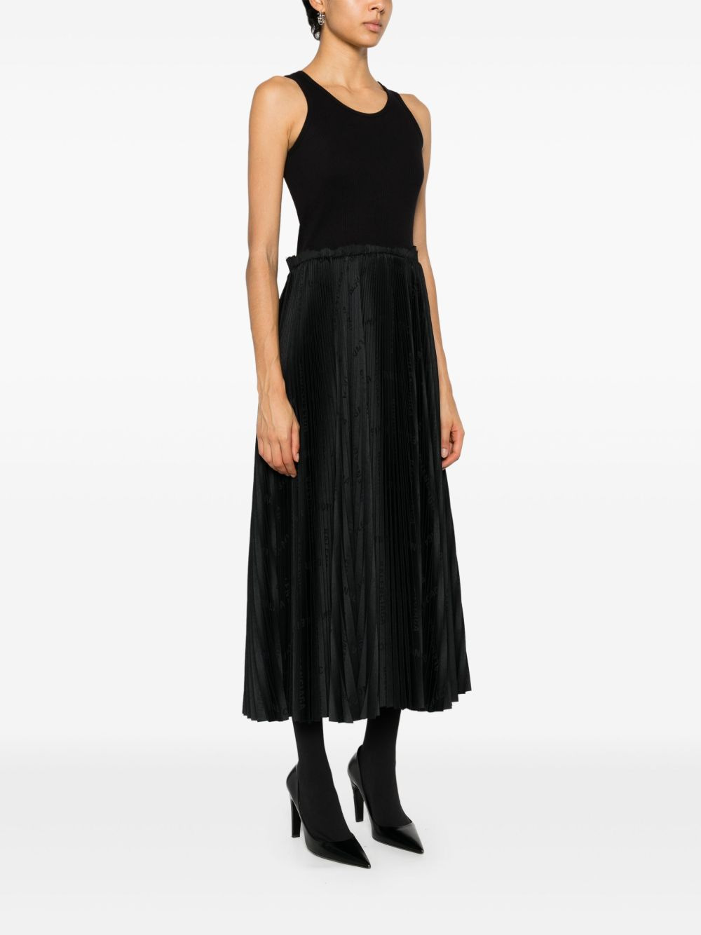 scoop-neck pleated midi dress - 3