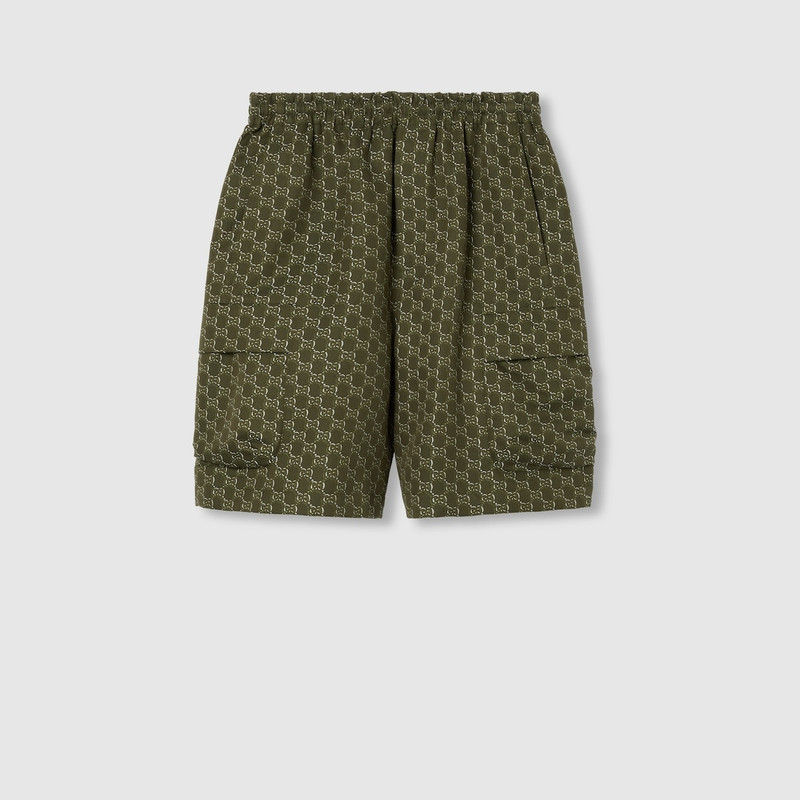 Cotton jacquard shorts with GG Shadow 1