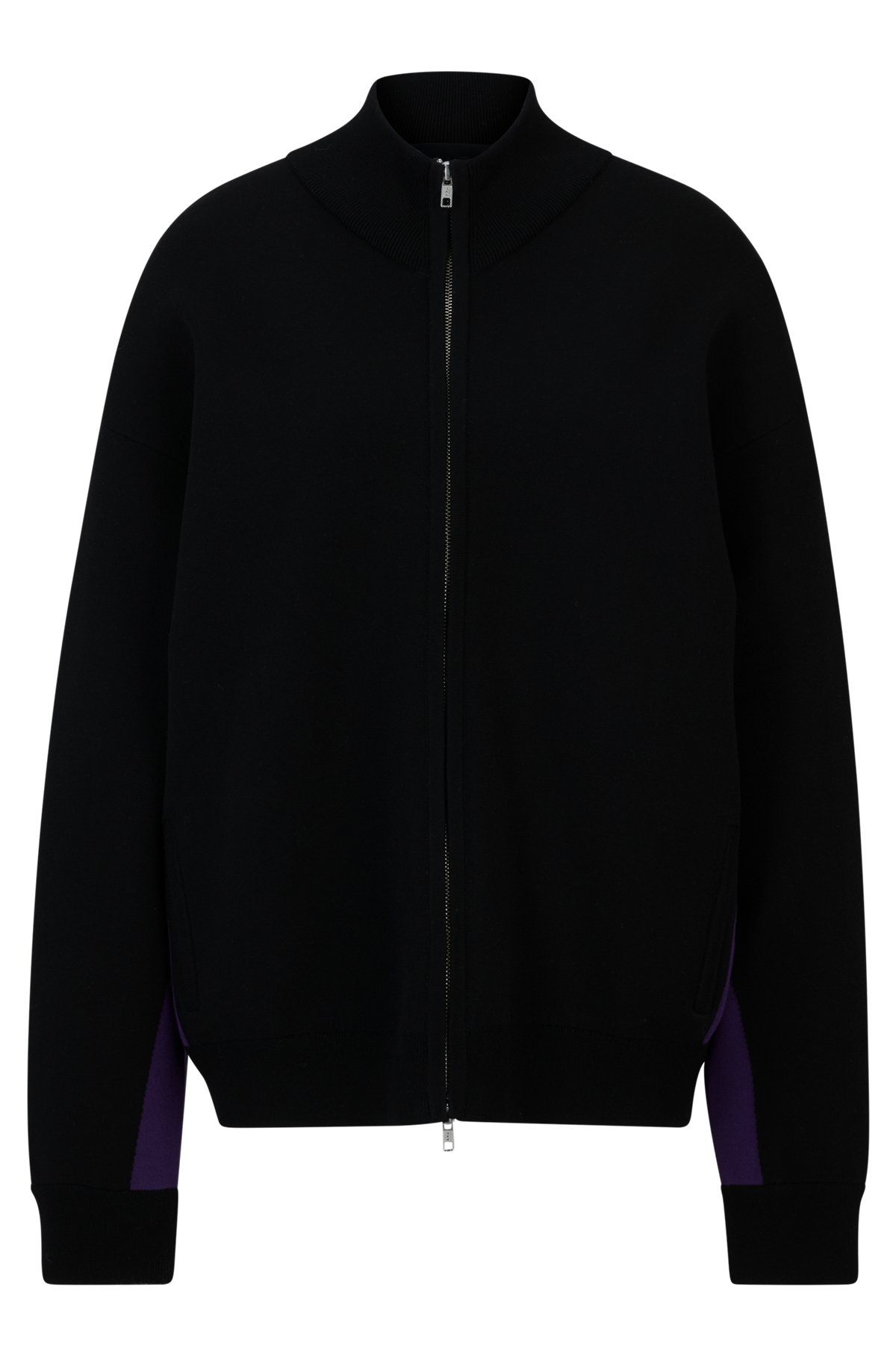 NAOMI X BOSS ZIP-UP KNITTED JACKET WITH LOGO PATCH - 1