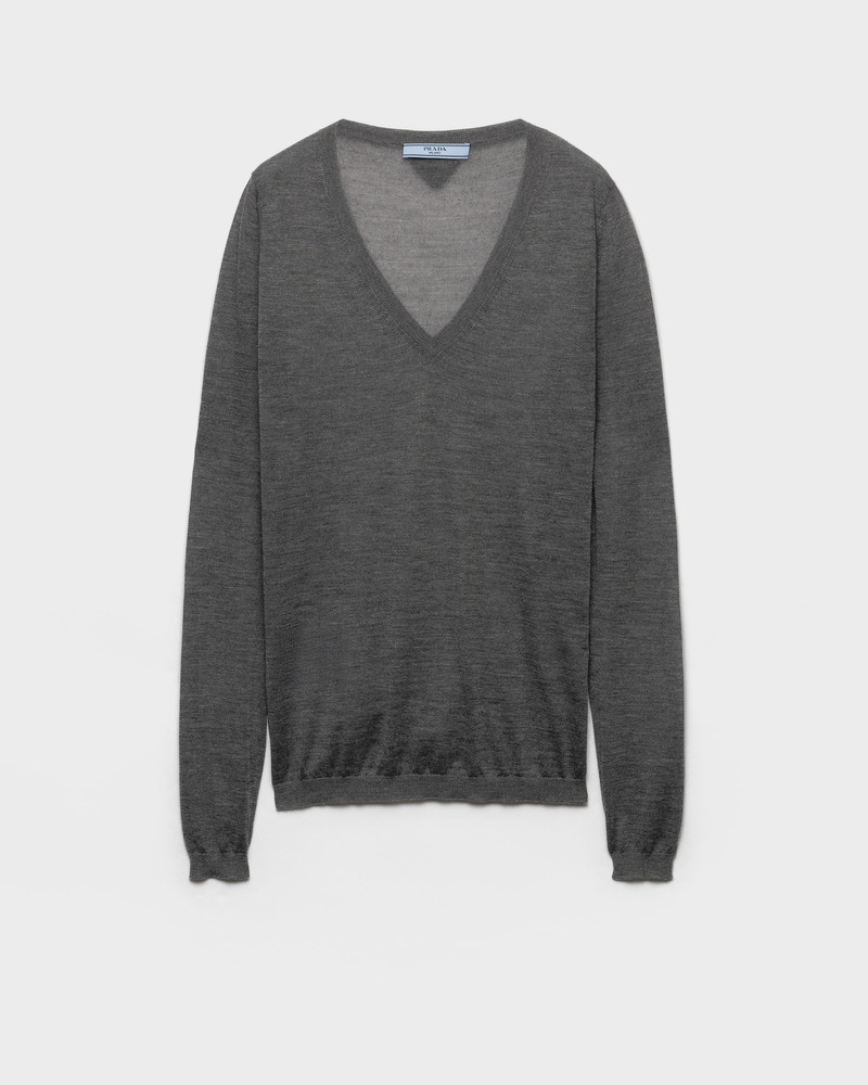 Cashmere and silk V-neck sweater 1