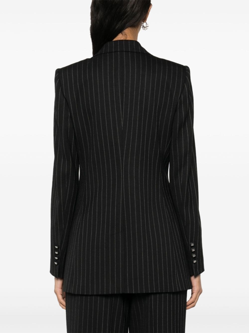 pinstriped single-breasted blazer - 4