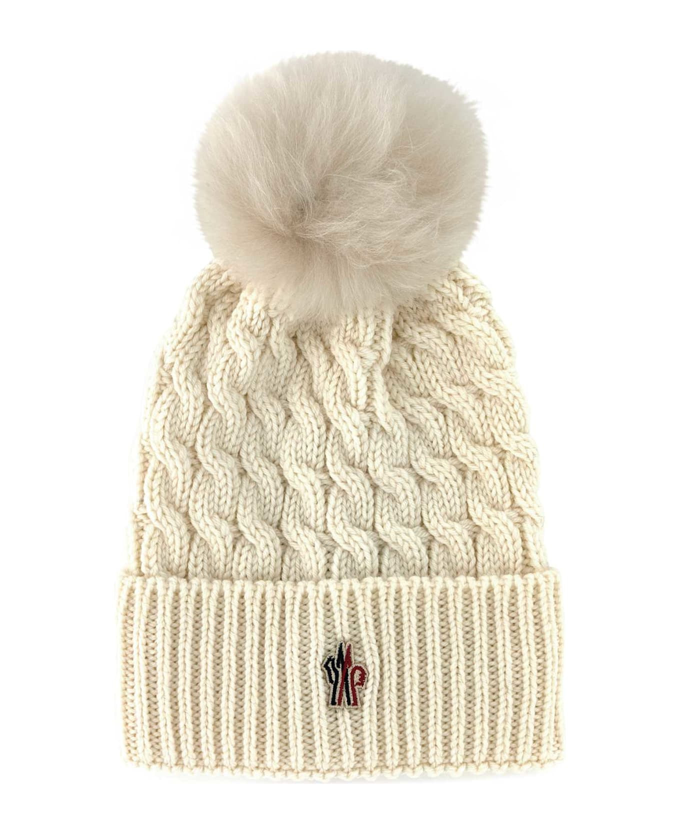 Ivory Wool Beanie Hat - 1