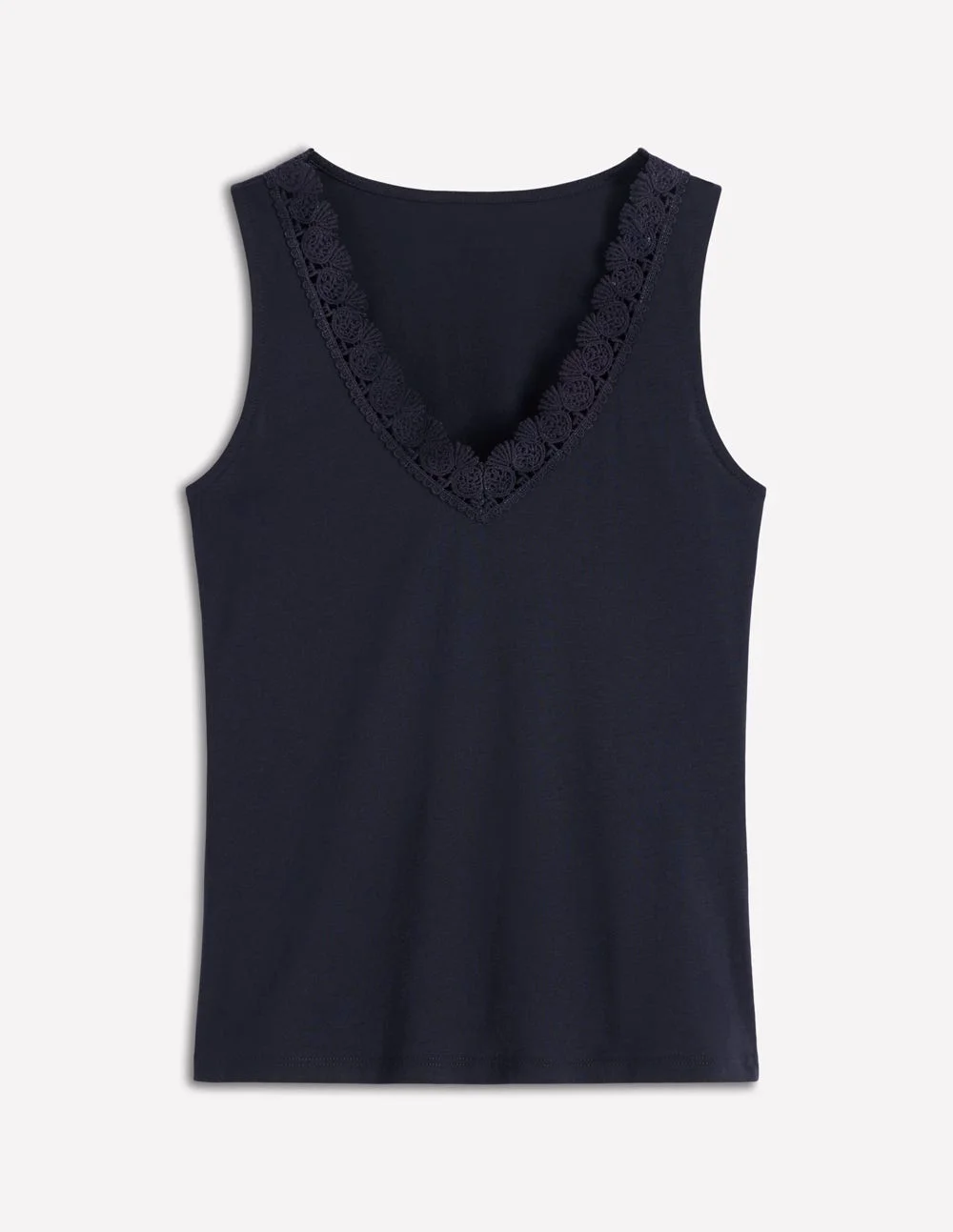 Flora Lace Trim Supersoft Vest-Navy Blazer - 1