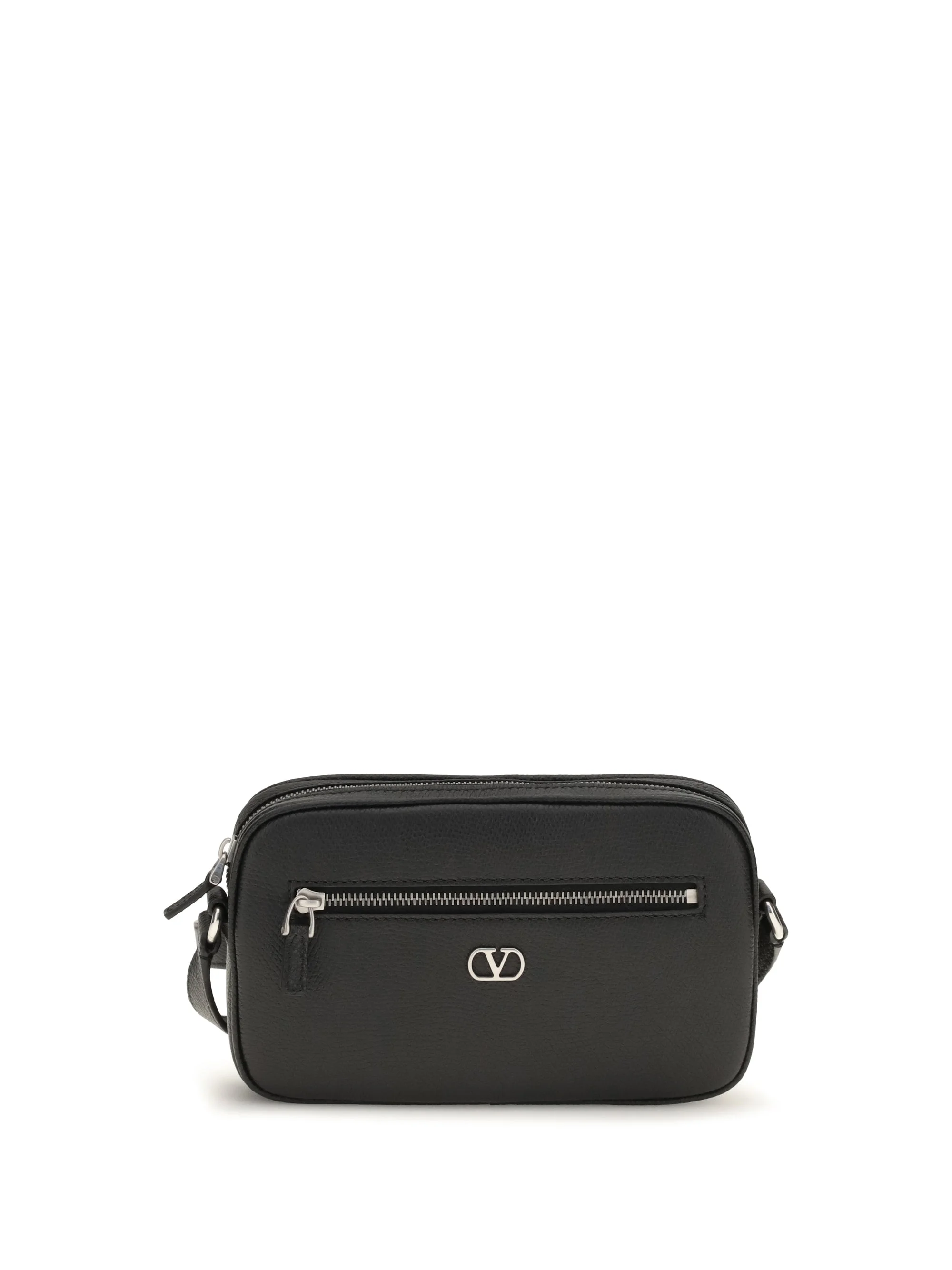 Valentino Garavani Grained Leather Crossbody Bag Nero - 1