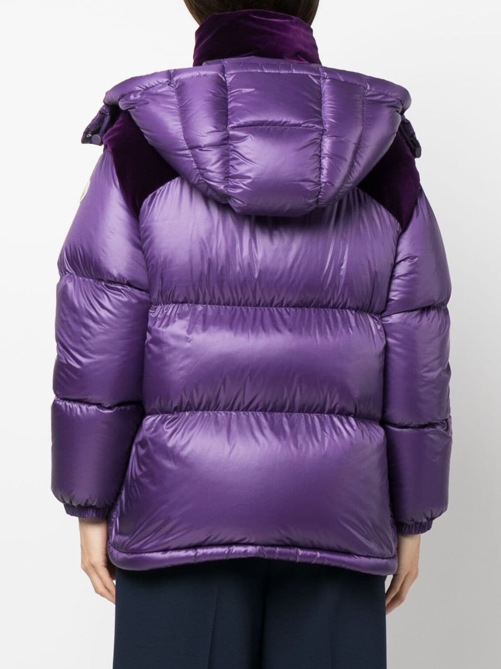 Meandre velvet-panelled padded jacket - 4