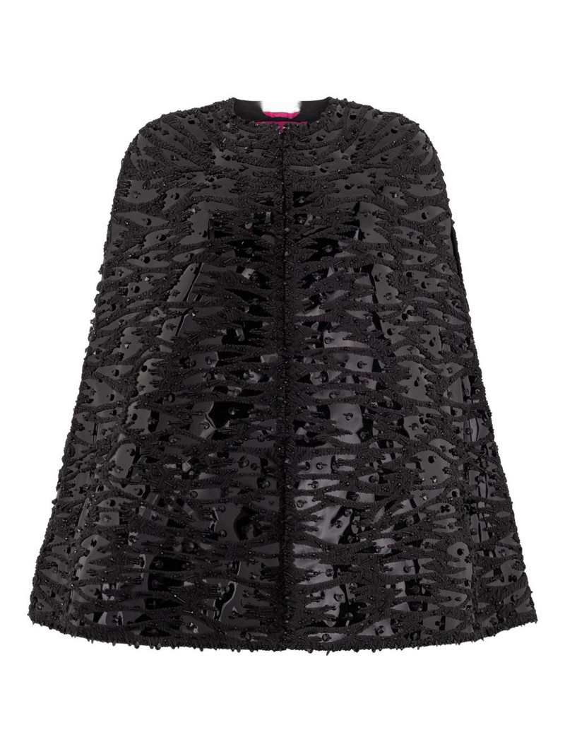 embellished round-neck cape 1