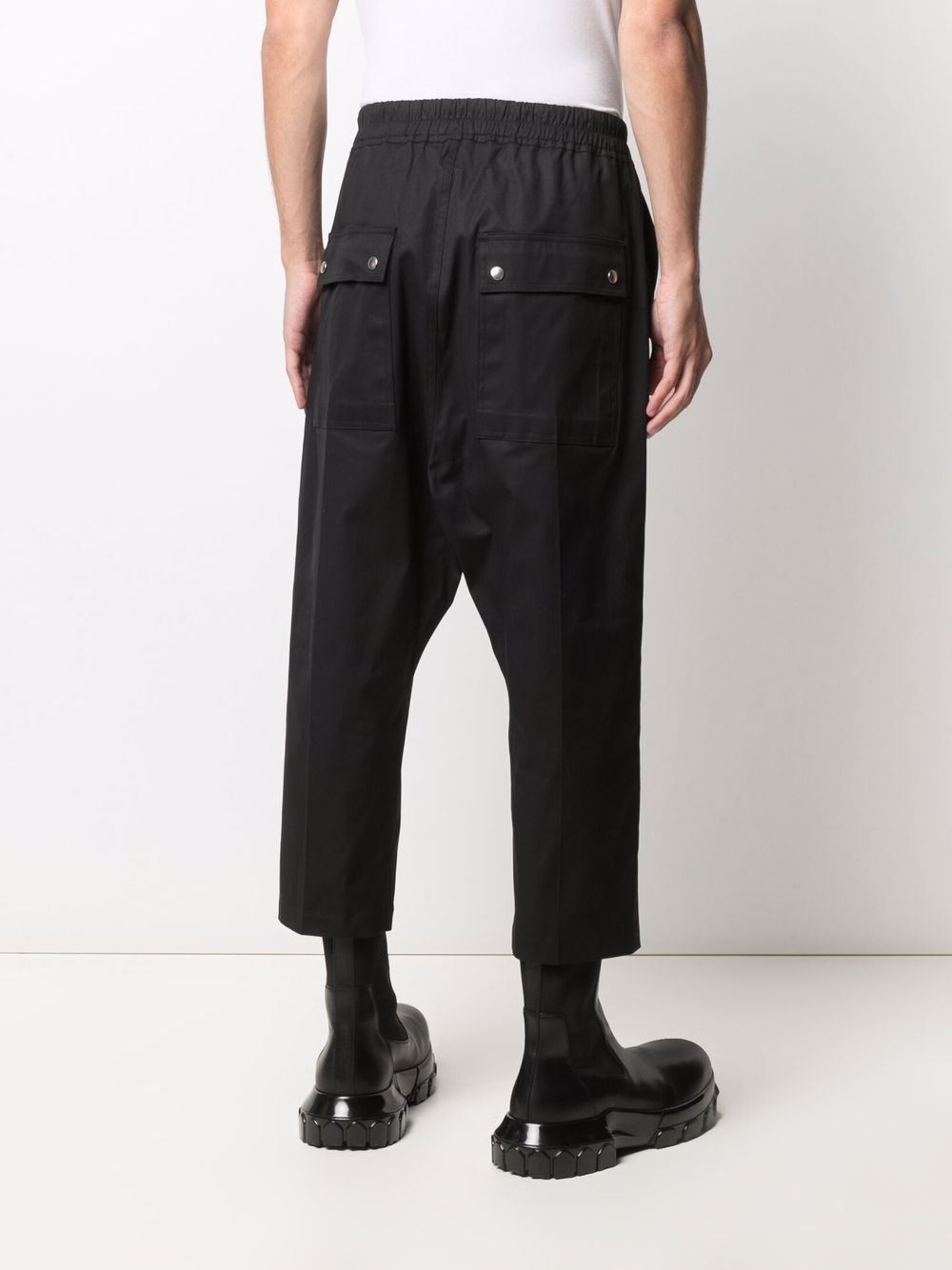 drawstring-fastening drop-crotch trousers - 4