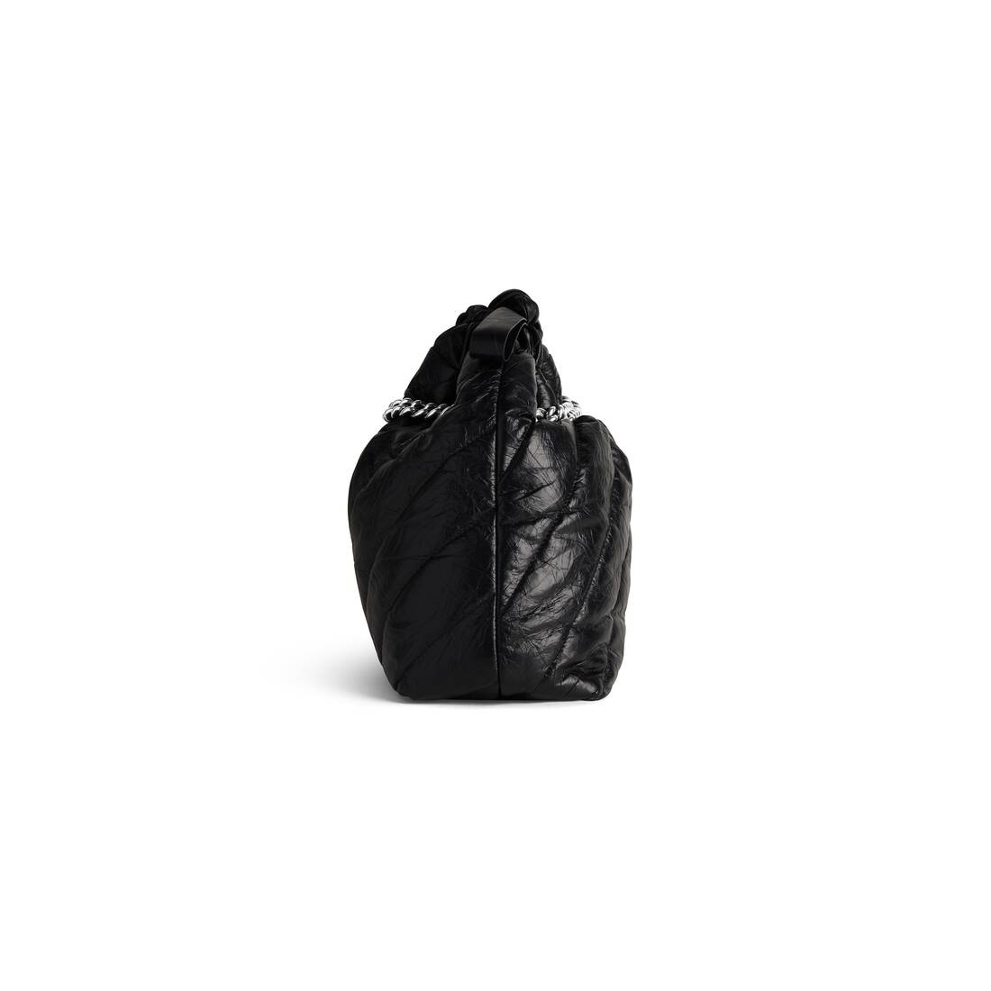 Women's Crush Small Tote Bag Quilted in Black - 5