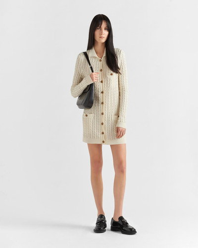 Prada Cable-knit cotton mini-dress outlook