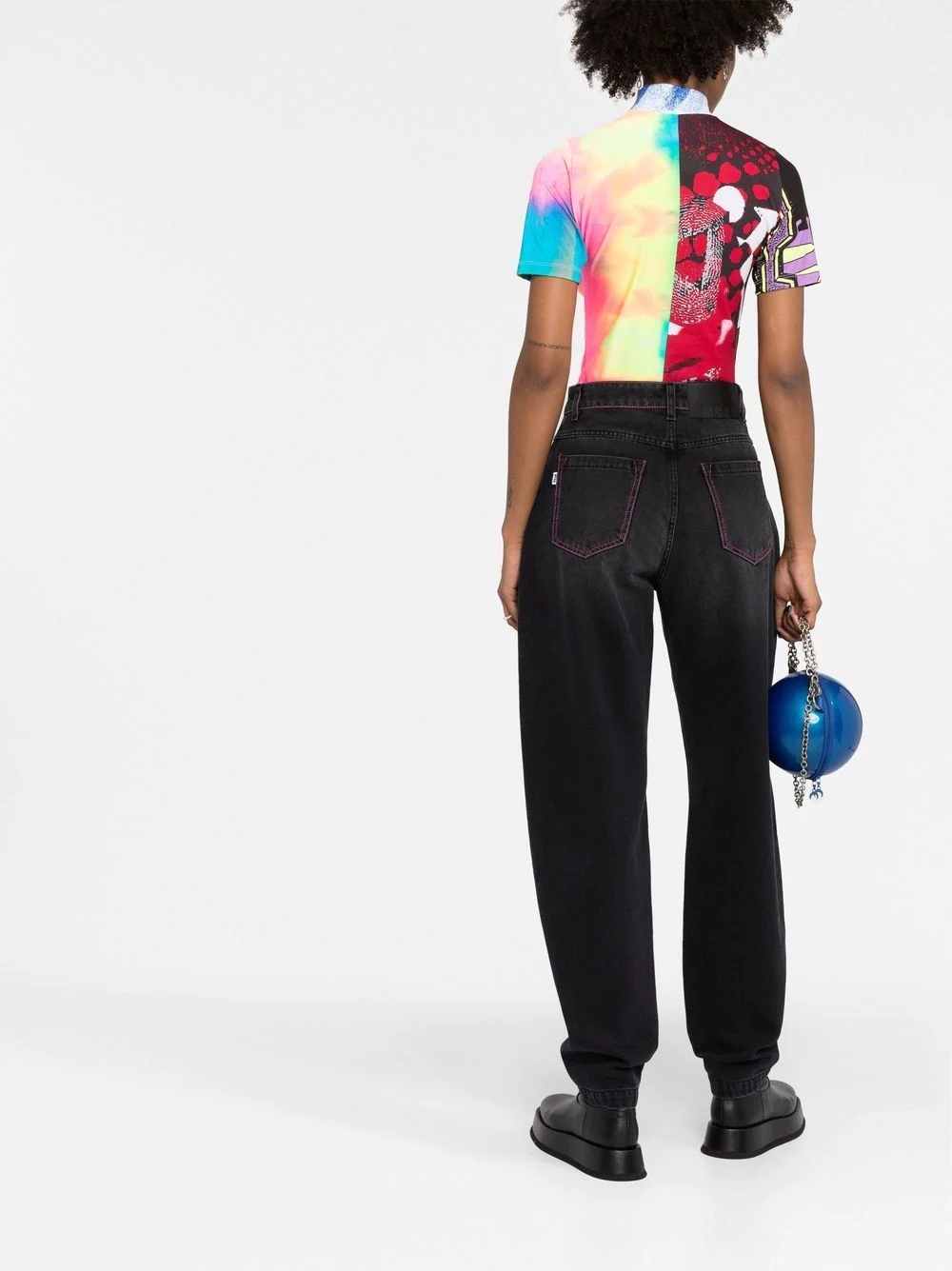 barrel-leg high waisted jeans - 4
