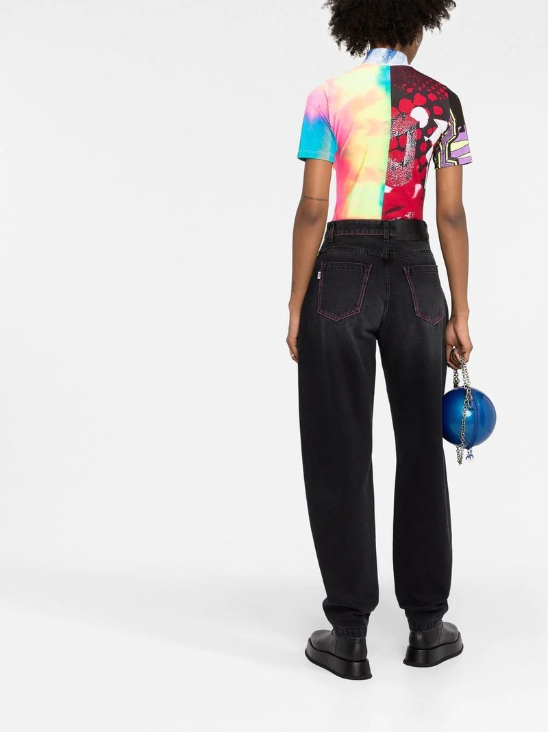 barrel-leg high waisted jeans 4