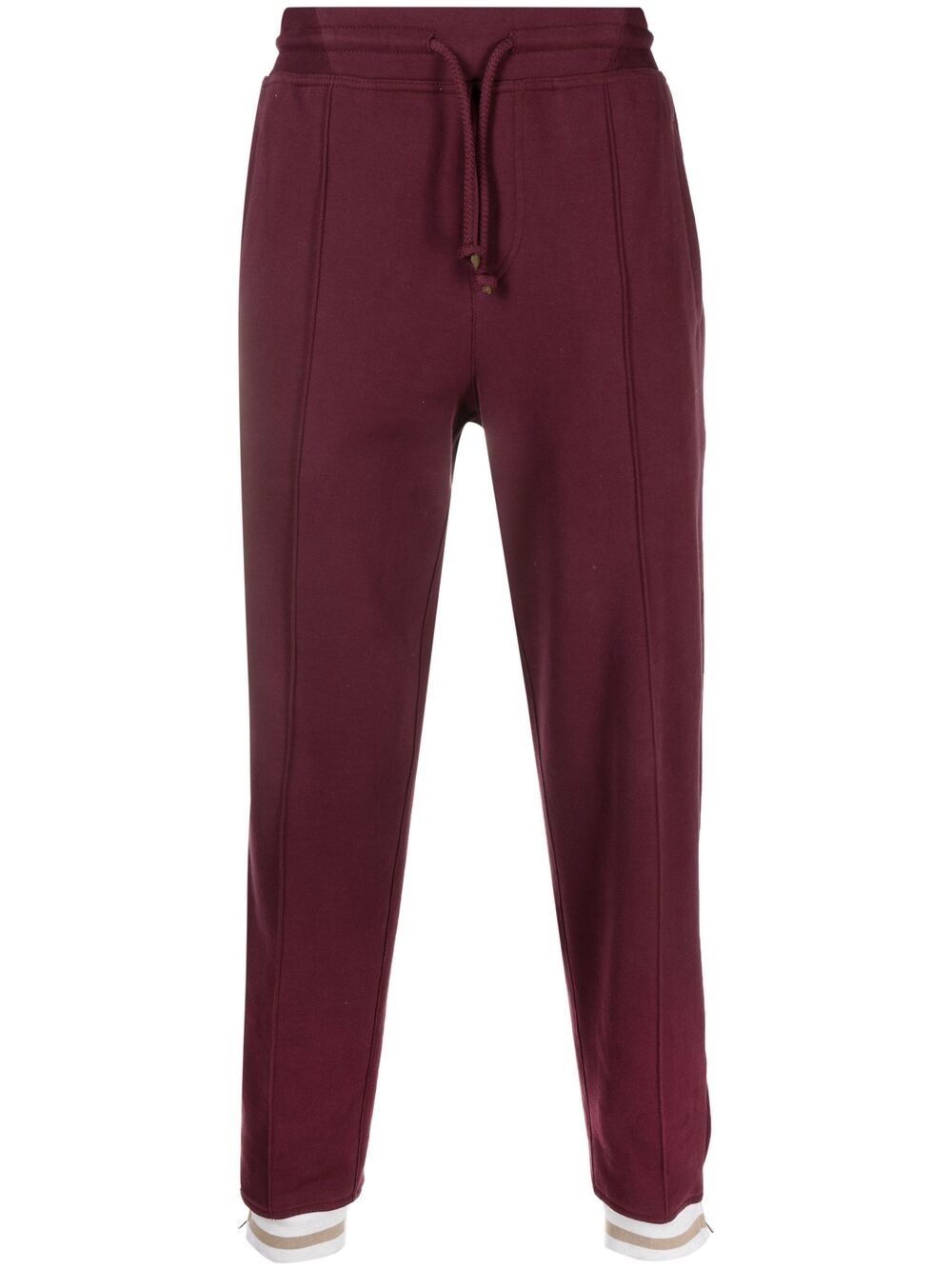 drawstring-waist cotton track trousers - 1