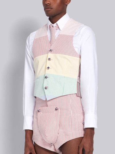 Thom Browne RWB Seersucker Stripe Classic Vest outlook