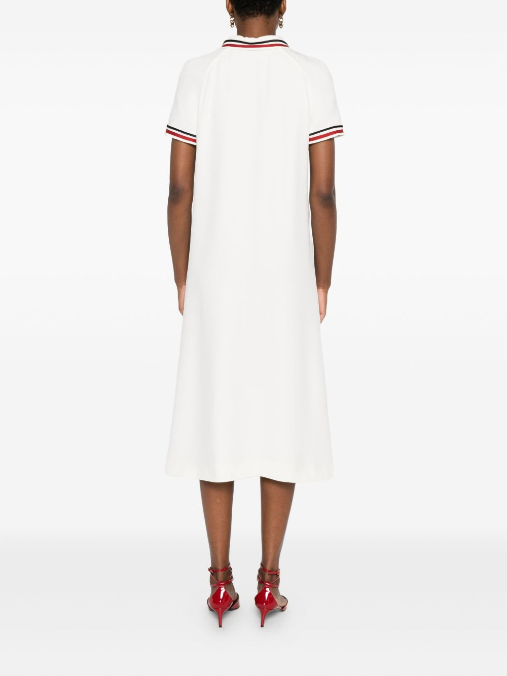 cherry-embellished polo midi dress - 4