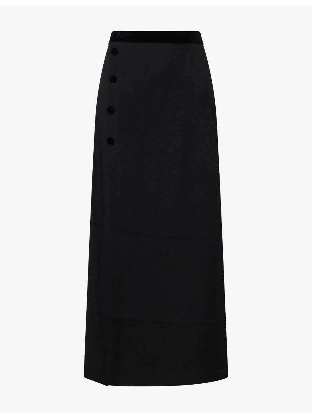 Luna Velvet-Trim Crepe Midi Skirt - 1