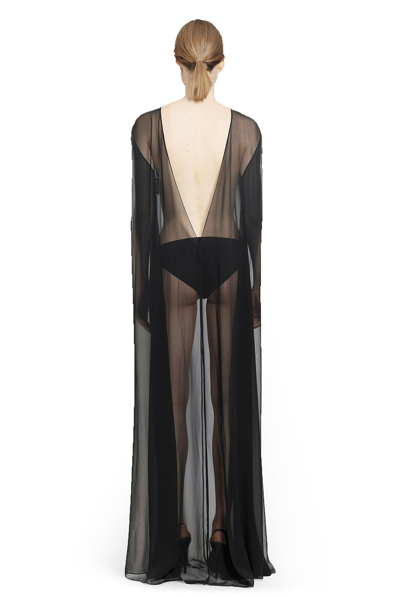 SAINT LAURENT Sheer Muslin Long Dress outlook