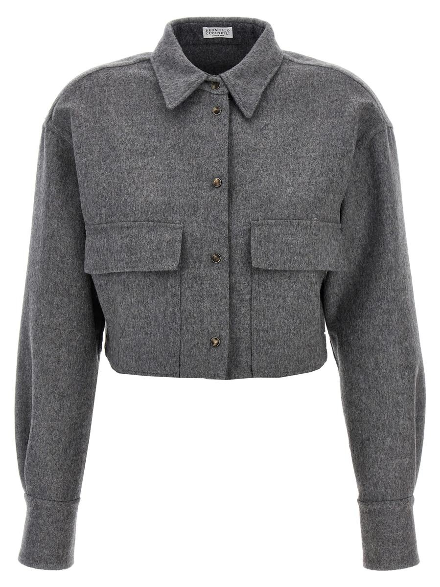 Brunello Cucinelli Cropped Cashmere Shirt - 1