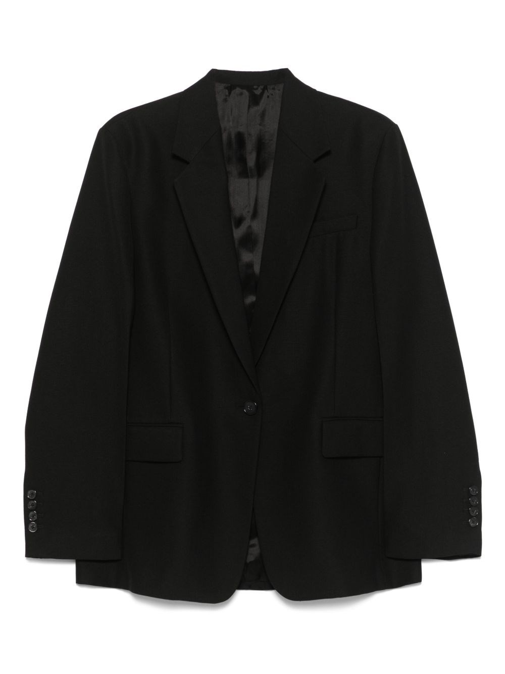 Wool blend single-breasted blazer jacket - 1