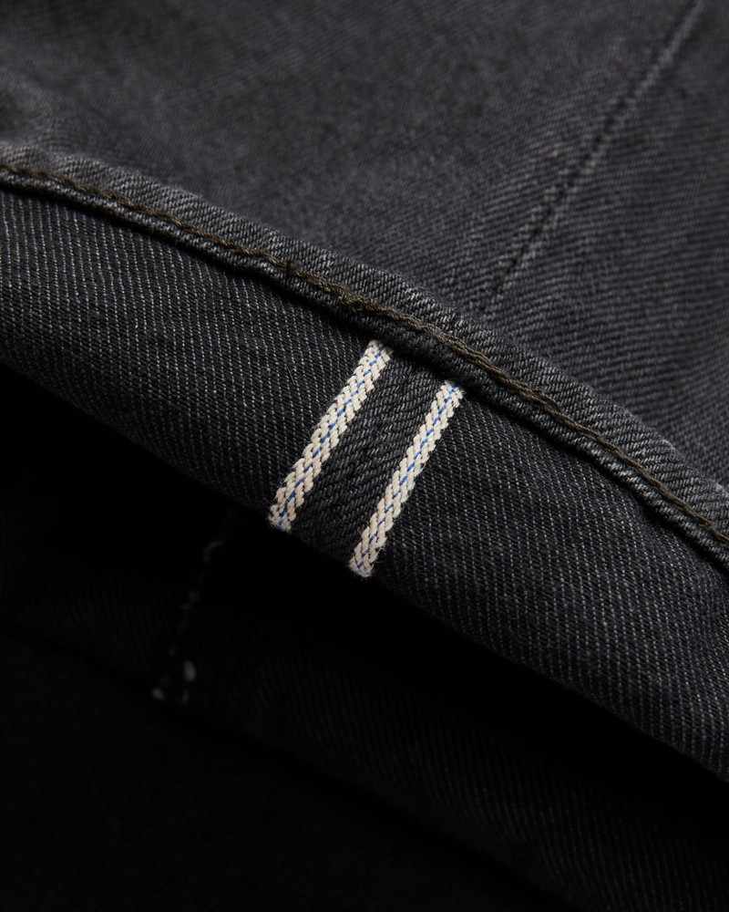 PBJBOW-013-GBK "Moonrock" 14oz Rinsed Selvedge Charcoal Grey Denim - Slim Tapered Fit 9