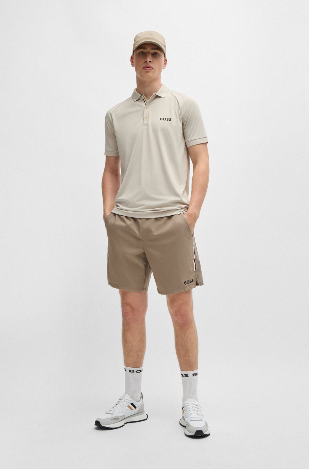 BOSS X MATTEO BERRETTINI WATER-REPELLENT SHORTS WITH LOGO PRINT - 3