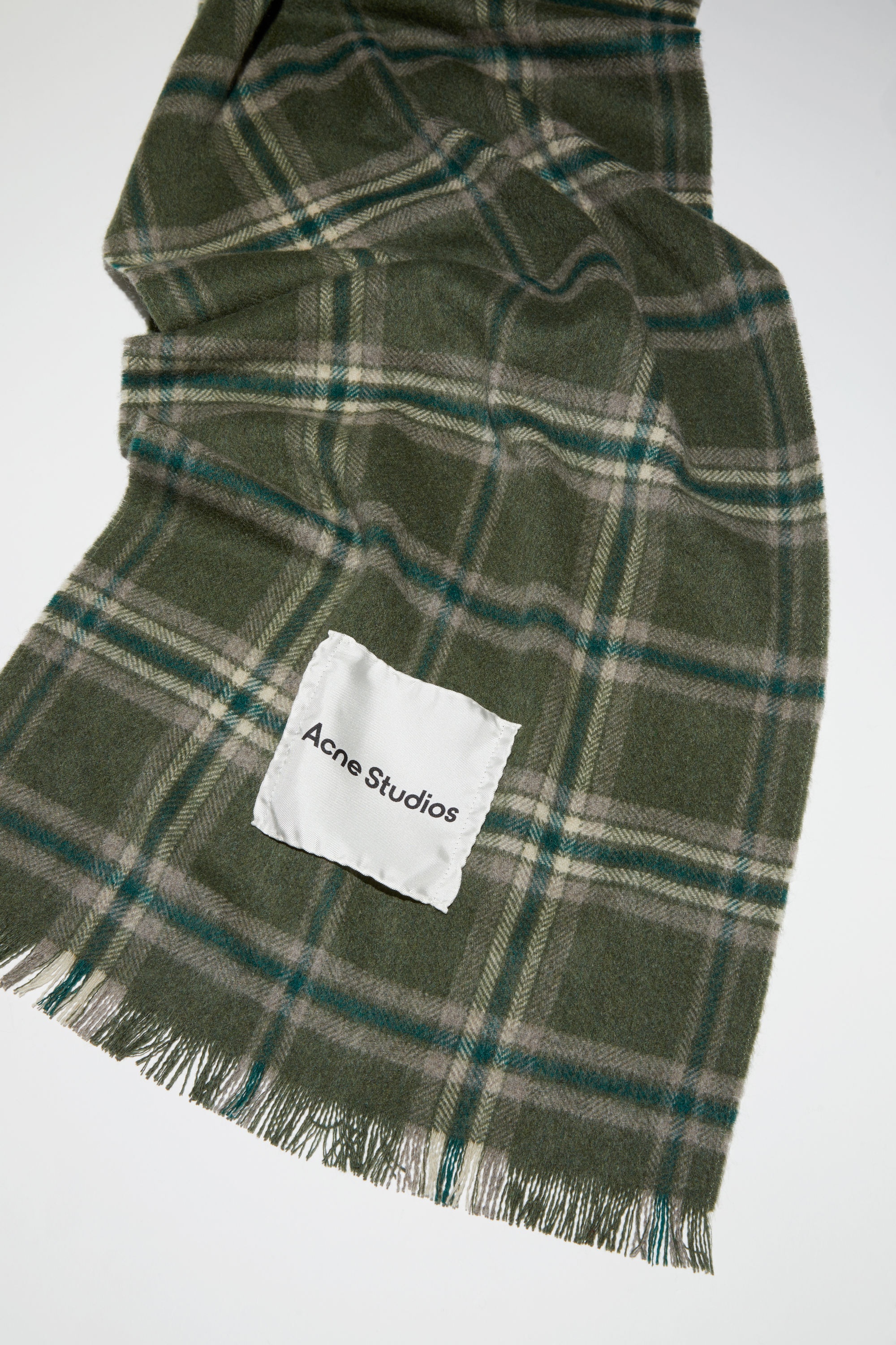 Plaid cashmere scarf - Forest green - 4