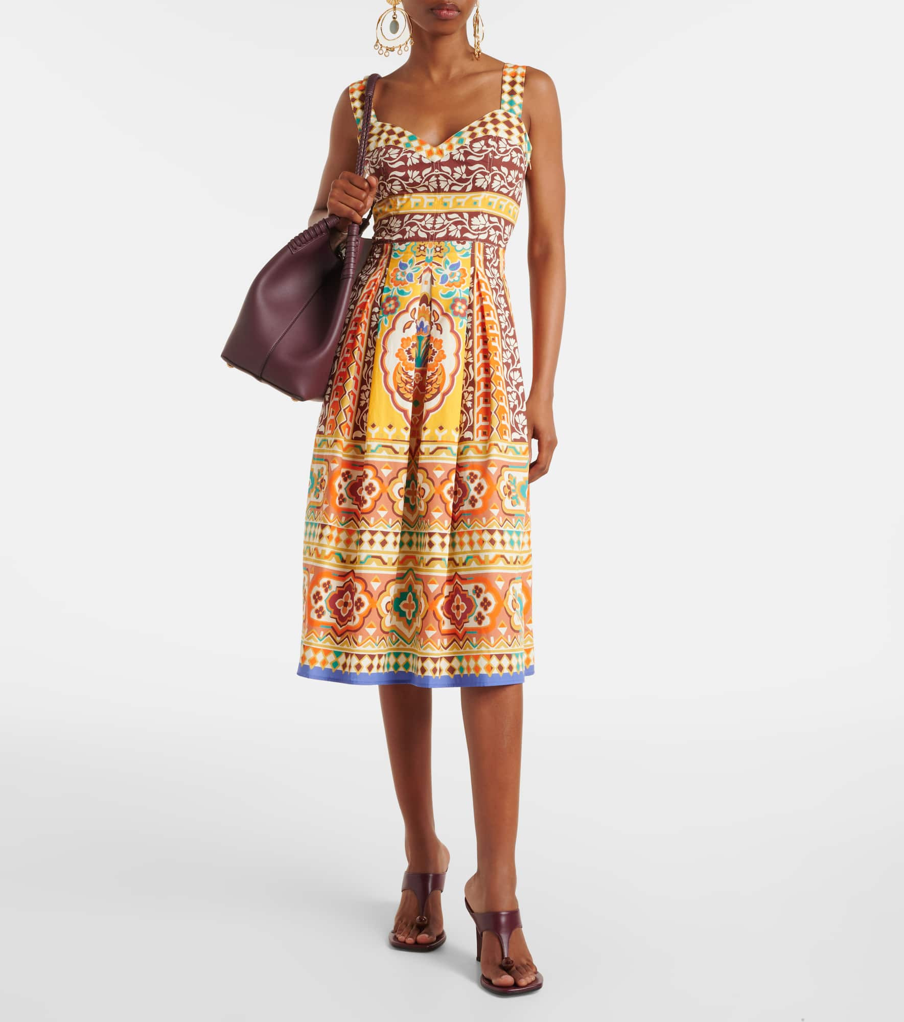 Printed cotton midi dress - 2