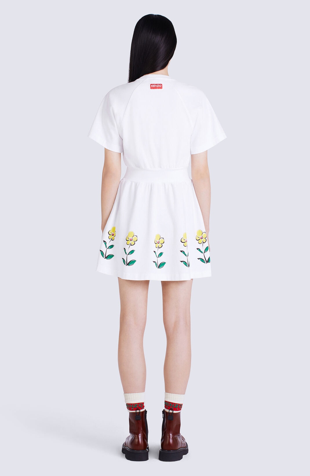 'Akae Flower Field' fitted T-shirt dress - 3
