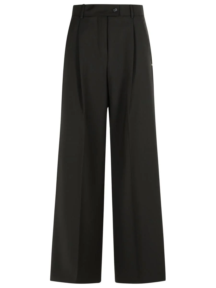 Sportmax 'Vela' Dark Brown Virgin Wool Pants - 1