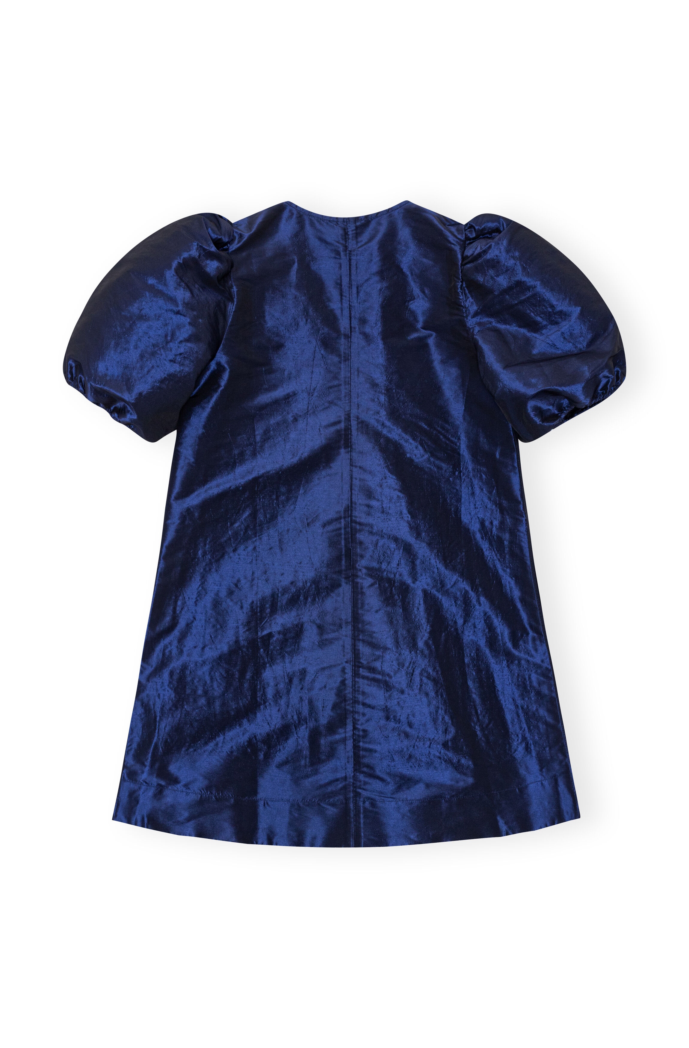 BLUE SHINY TAFFETA MINI DRESS - 2