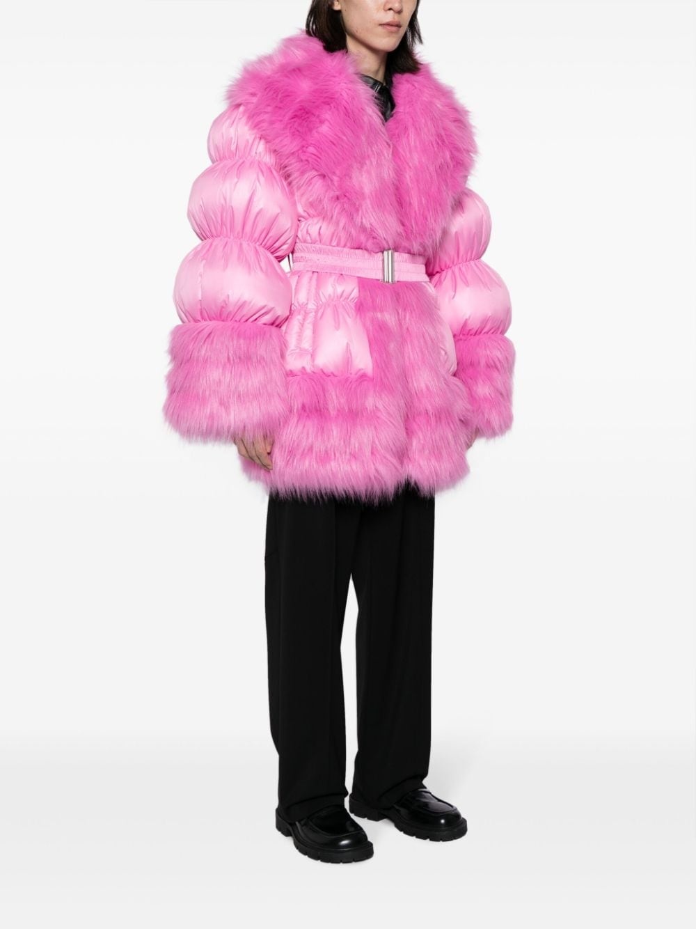 belted quilted puffer coat - 3