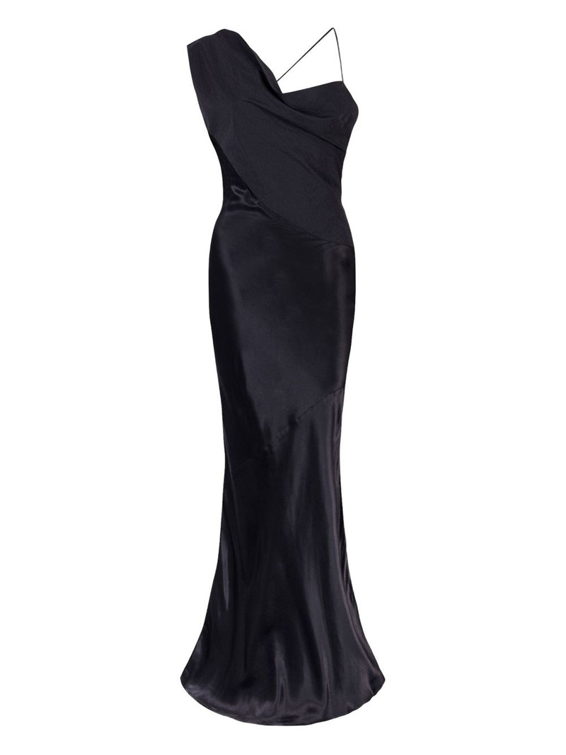 Minka asymmetrical draped gown 1