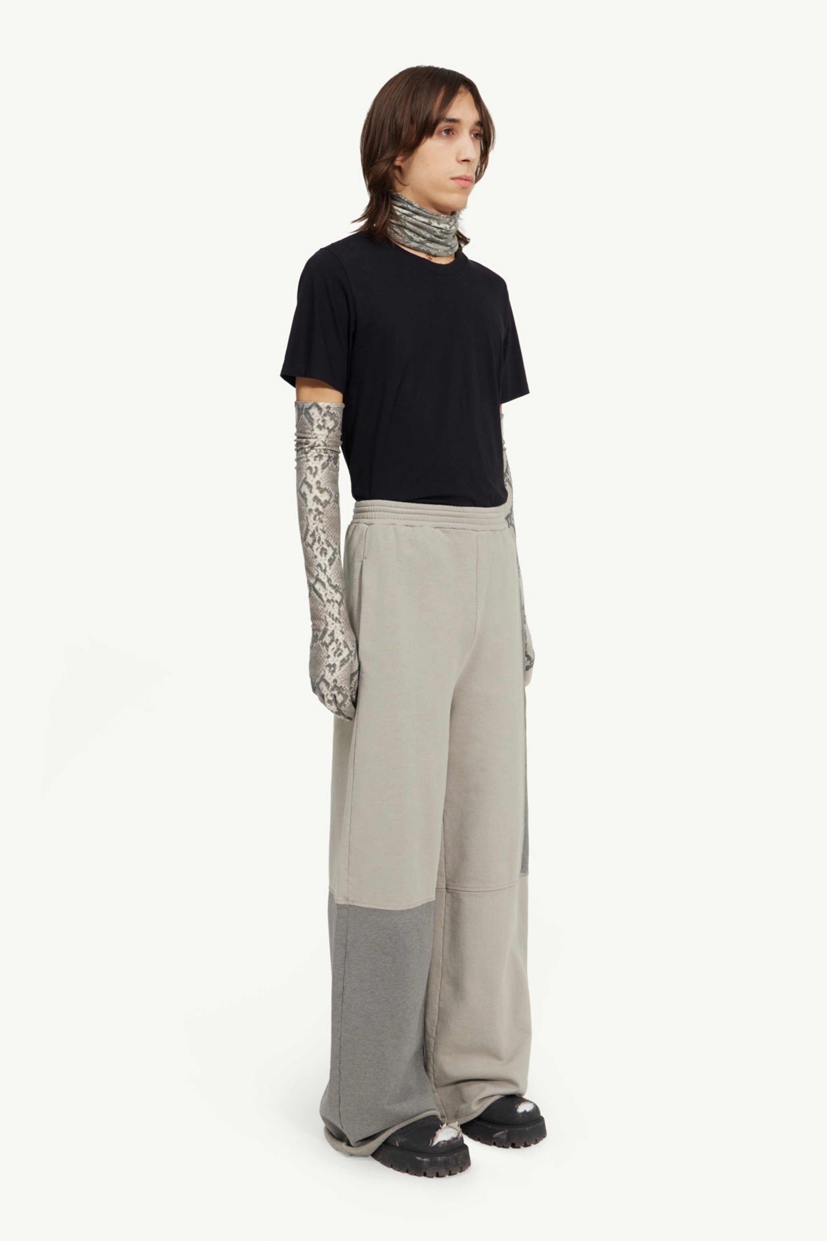 Patchwork cotton sweatpants - 3