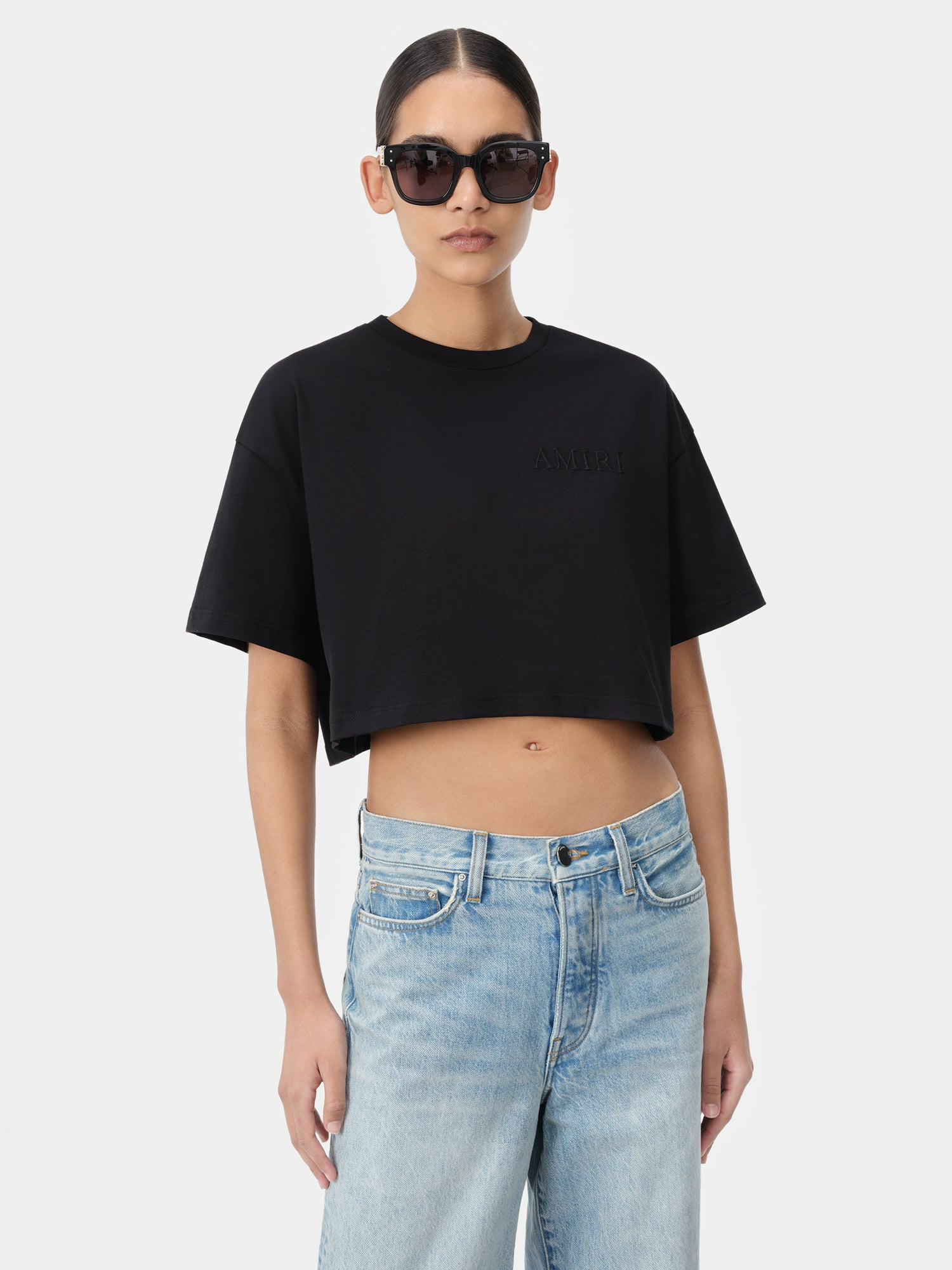 AMIRI EMBROIDERED CROPPED TEE - 4
