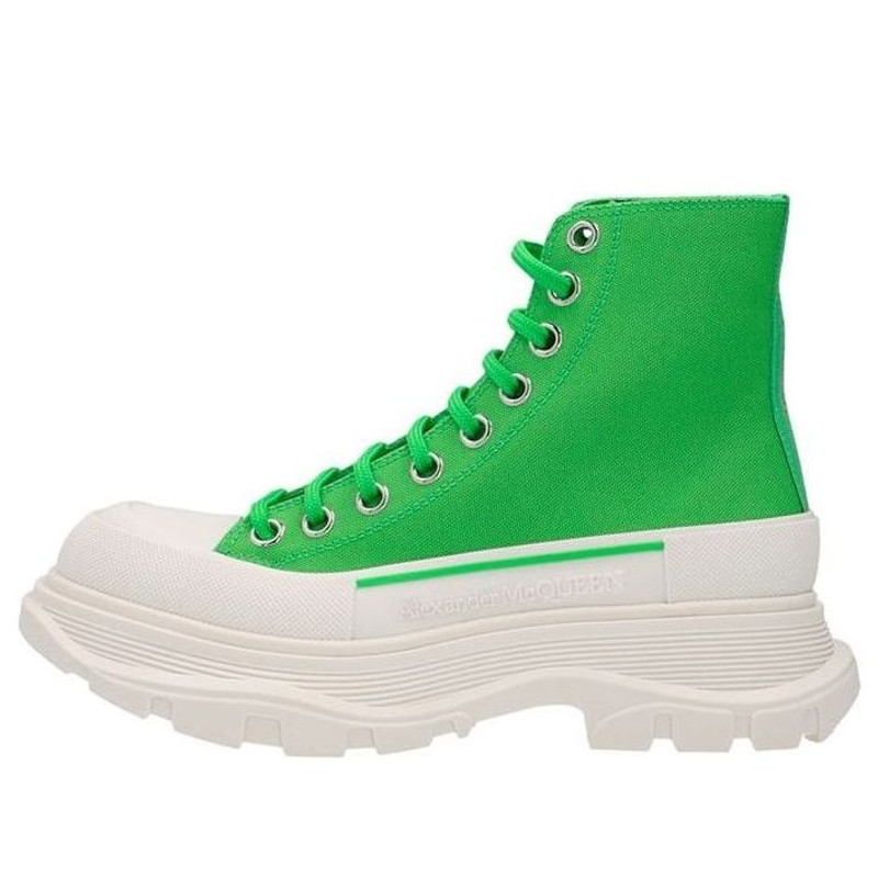 (WMNS) Alexander McQueen Tread Slick Boots 'Green White' 697080W4UW23189 1